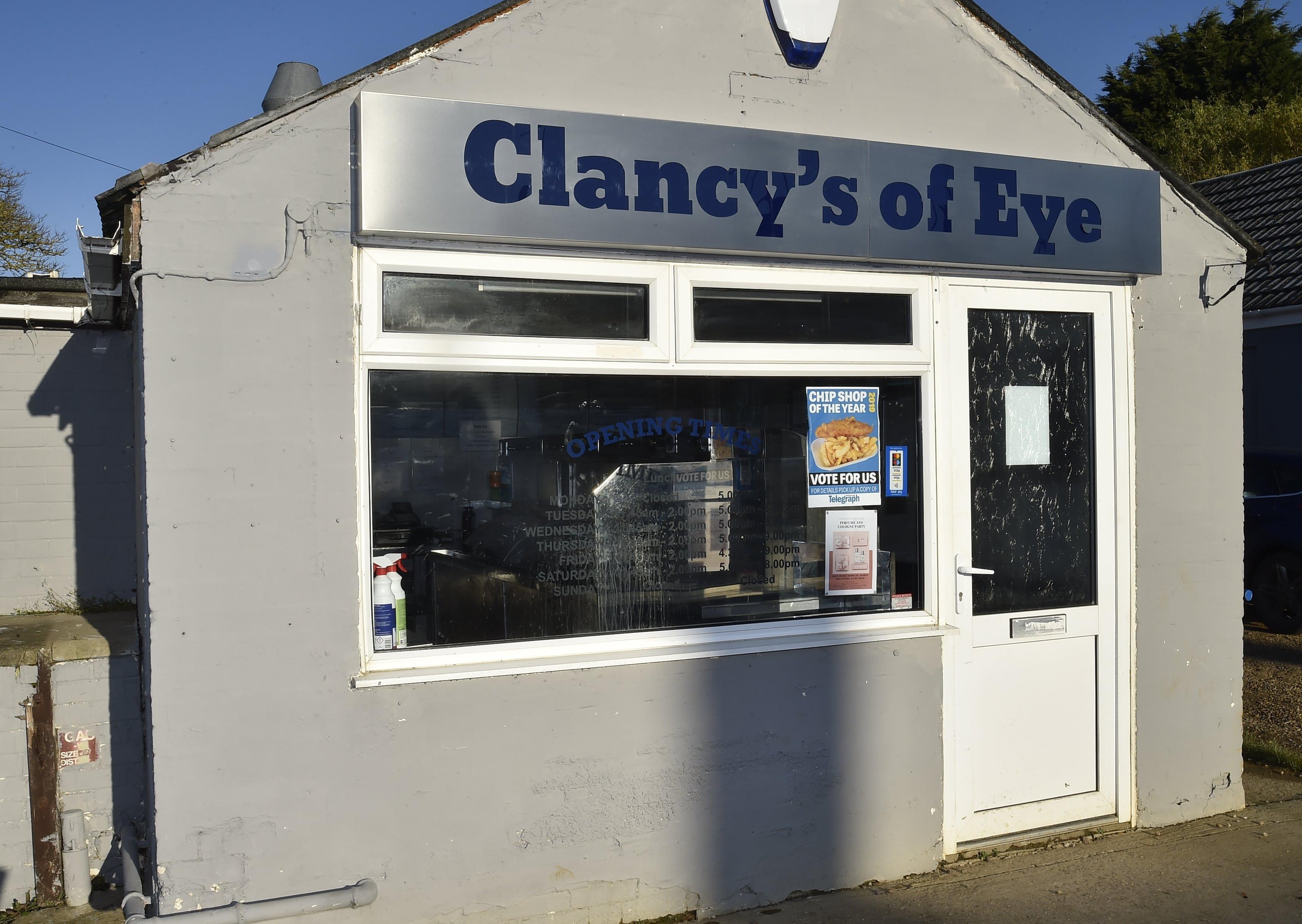 PT Chip Shop of the Year nominees. Clancy's of Eye. EMN-190212-170748009