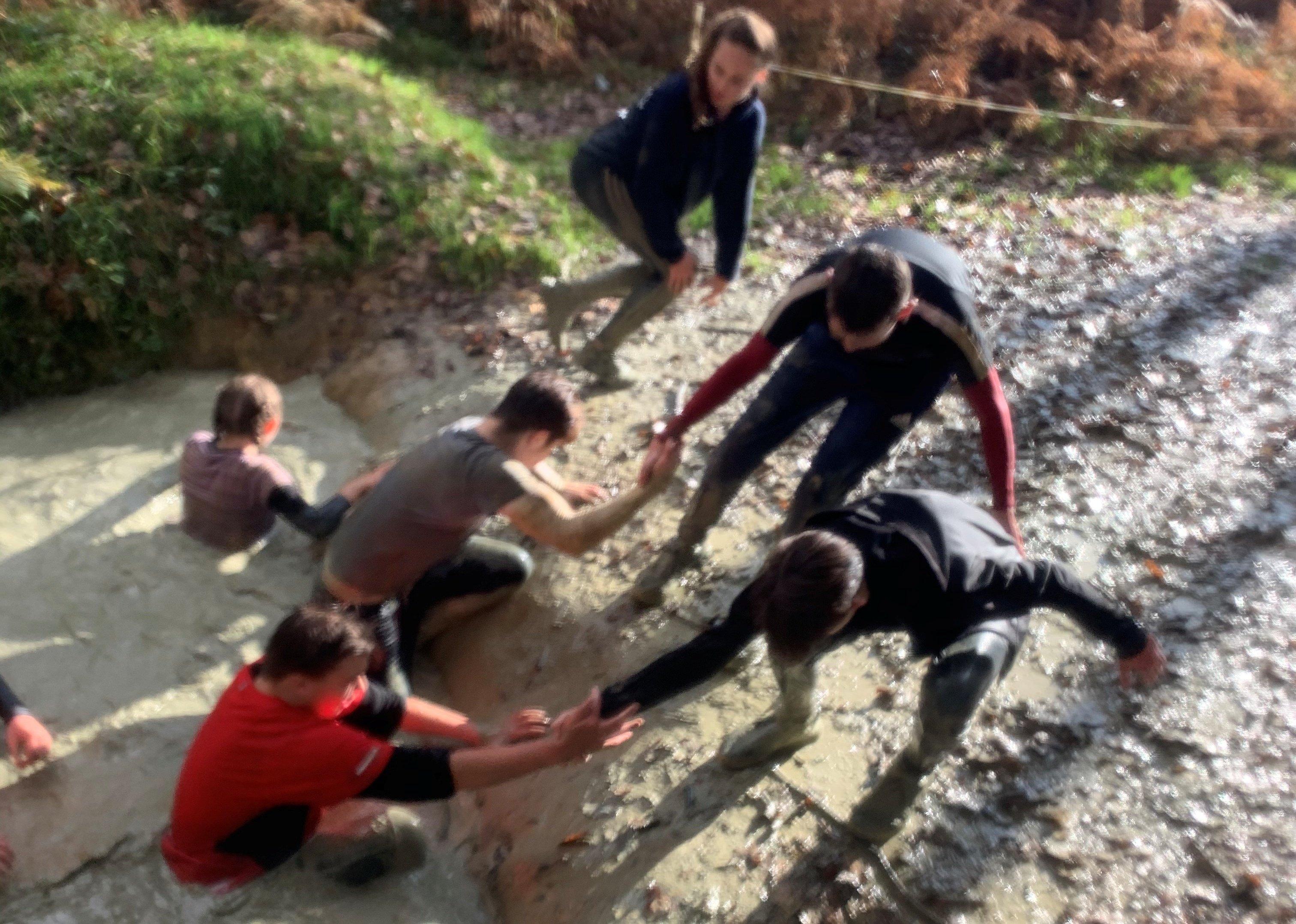 More than 100 year-11 students and 18 staff from Durrington High School tackled the challenging assault course at Henfold Lakes in Dorking