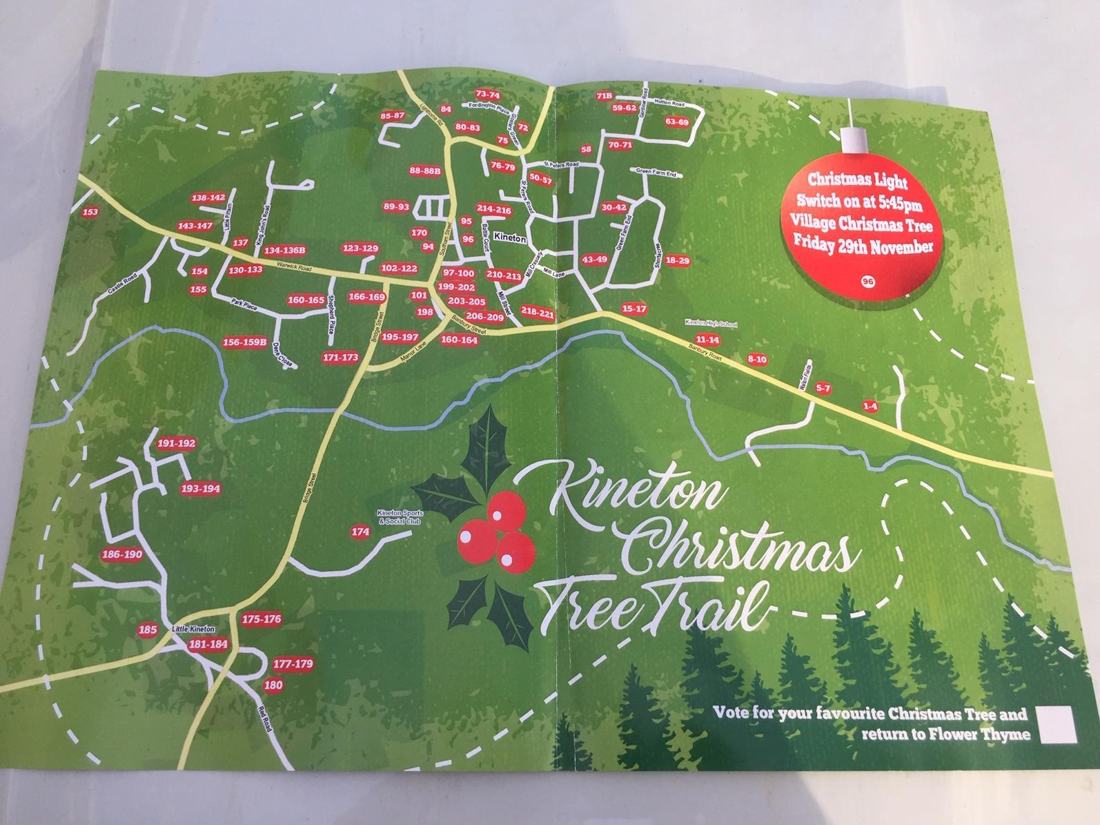Map for the Kineton Christmas Tree Trail