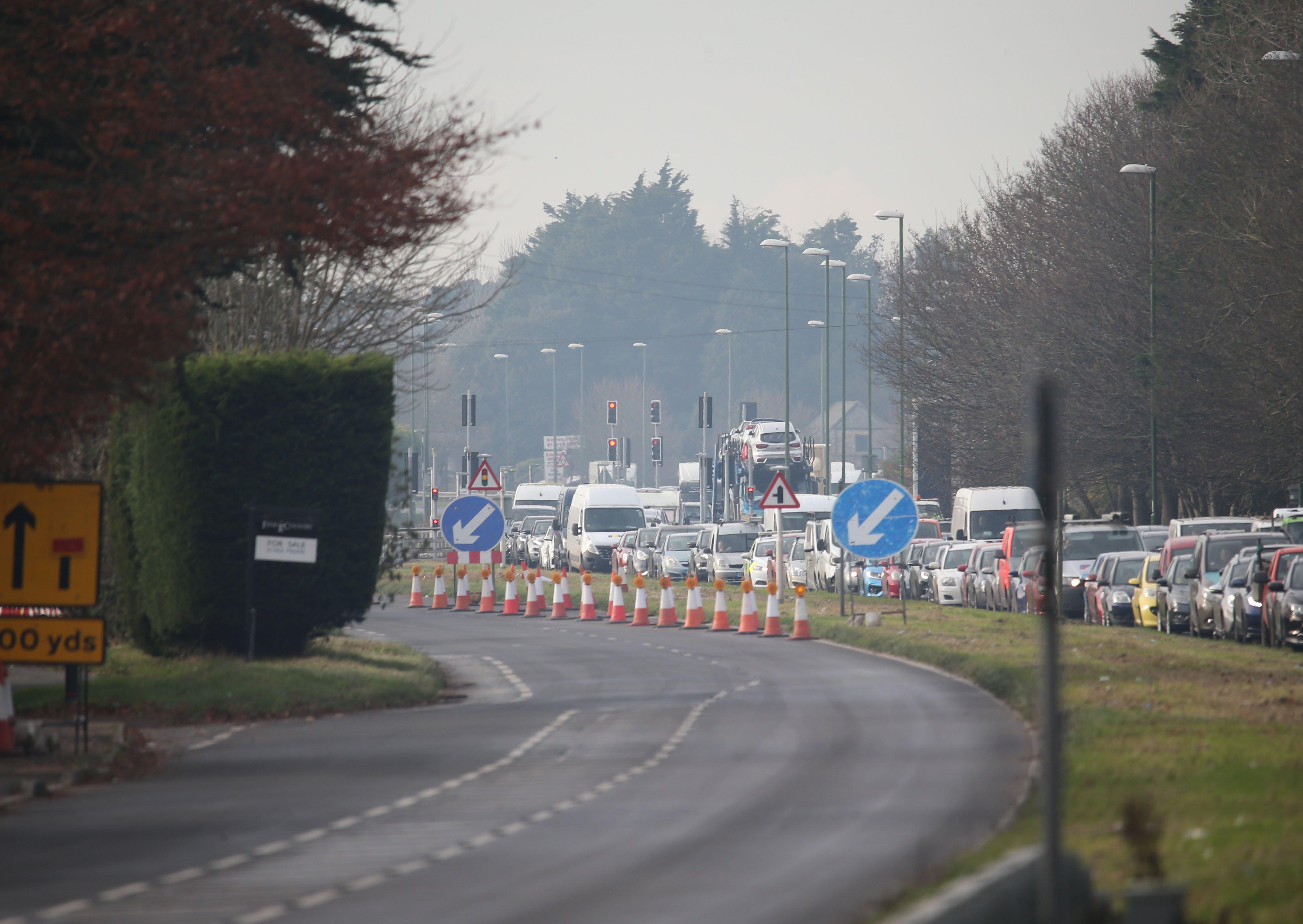 The road has been closed due to a gas leak