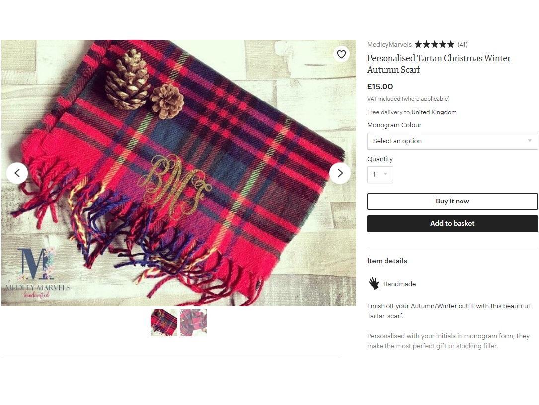 Now this looks cosy. Personalise a tartan autumn scarf for a plush, comfy gift this year. - https://etsy.me/2Lrgyzp