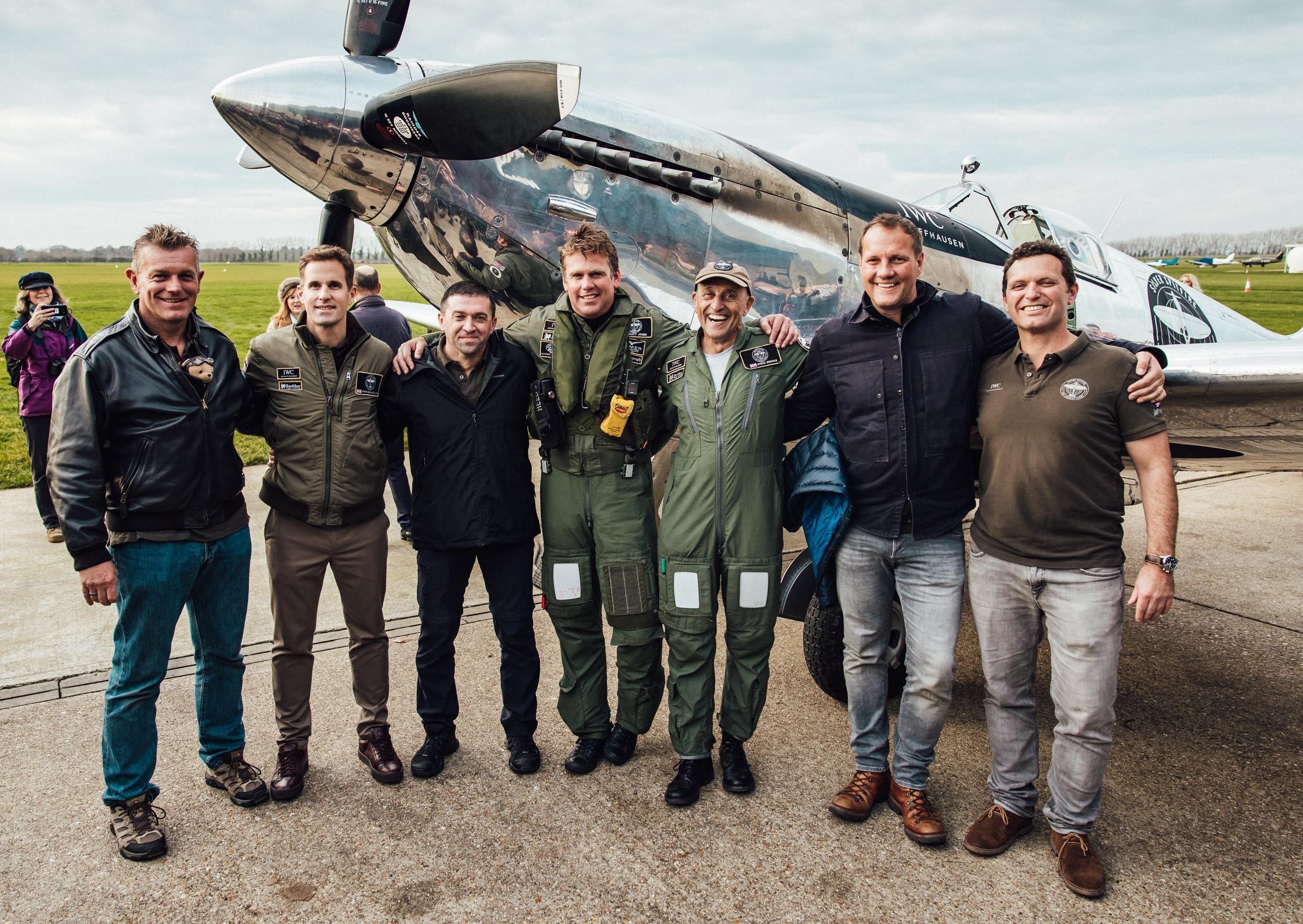Two Goodwood pilots have landed back home after flying a Silver Spitfire around the world in four months. Photo by Christopher Busch for IWC Schaffhausen SUS-190512-175612001