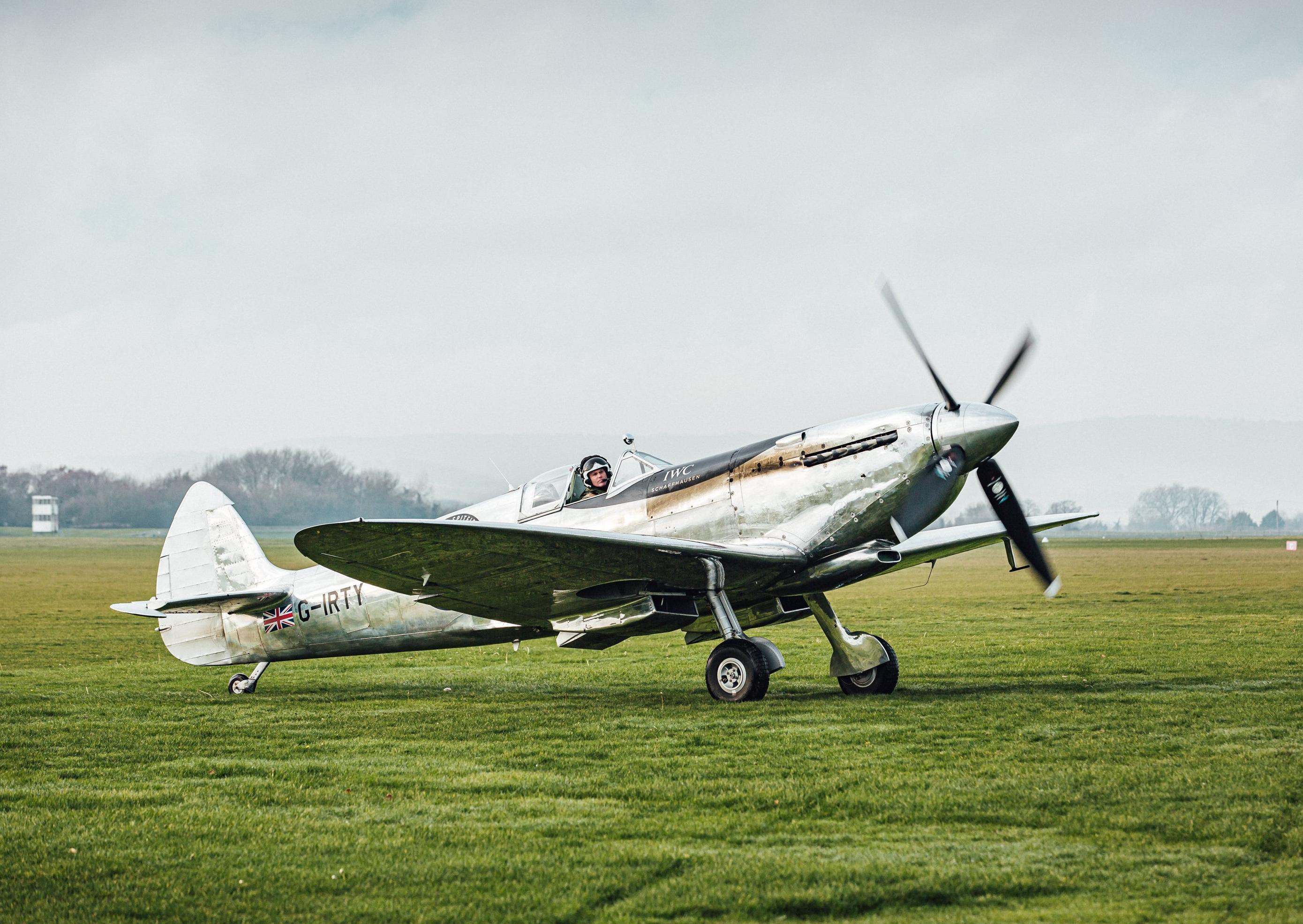 Two Goodwood pilots have landed back home after flying a Silver Spitfire around the world in four months. Photo by Christopher Busch for IWC Schaffhausen SUS-190512-175425001