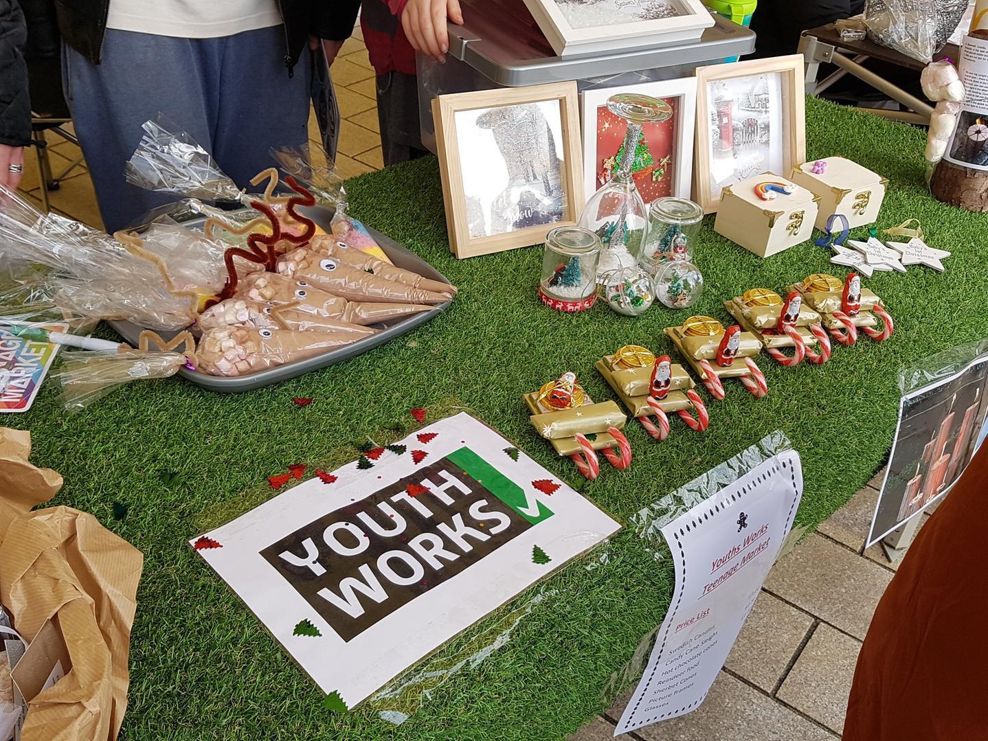 Local organisation Youth Works, which delivers education and support for young people in the county, had a stall with handmade goods. Lorraine Nicholls, who works for Youth Works, said all the items had been made by young people working towards a City and Guilds qualification.
