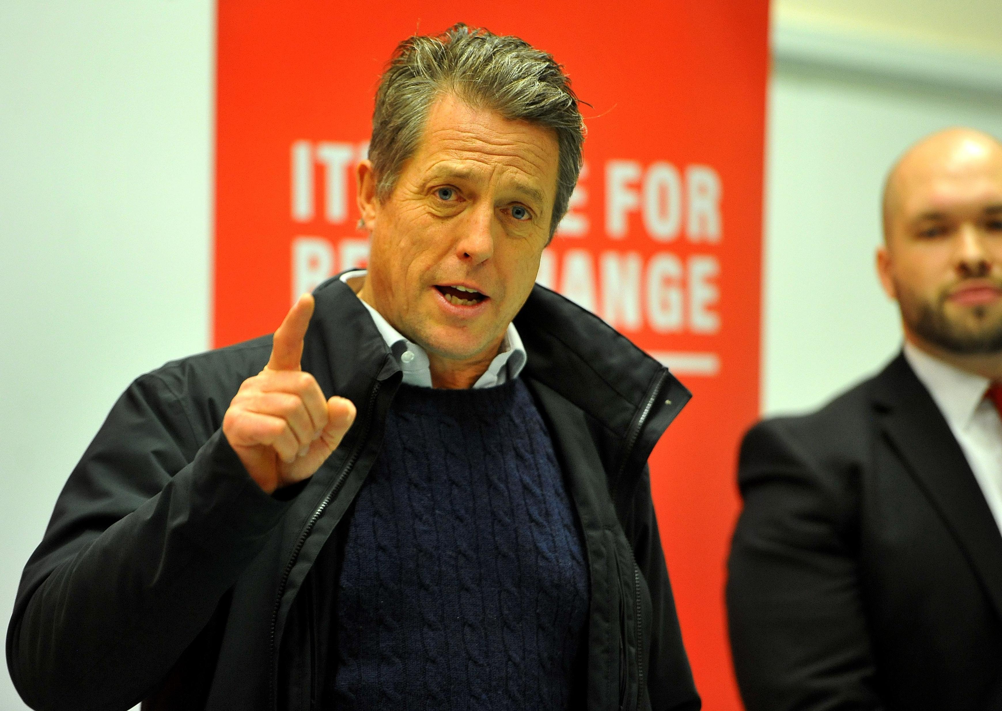 Hugh Grant visits a Crawley Labour Party supporters gathering. Pic Steve Robards SR07121901 SUS-190812-105633001