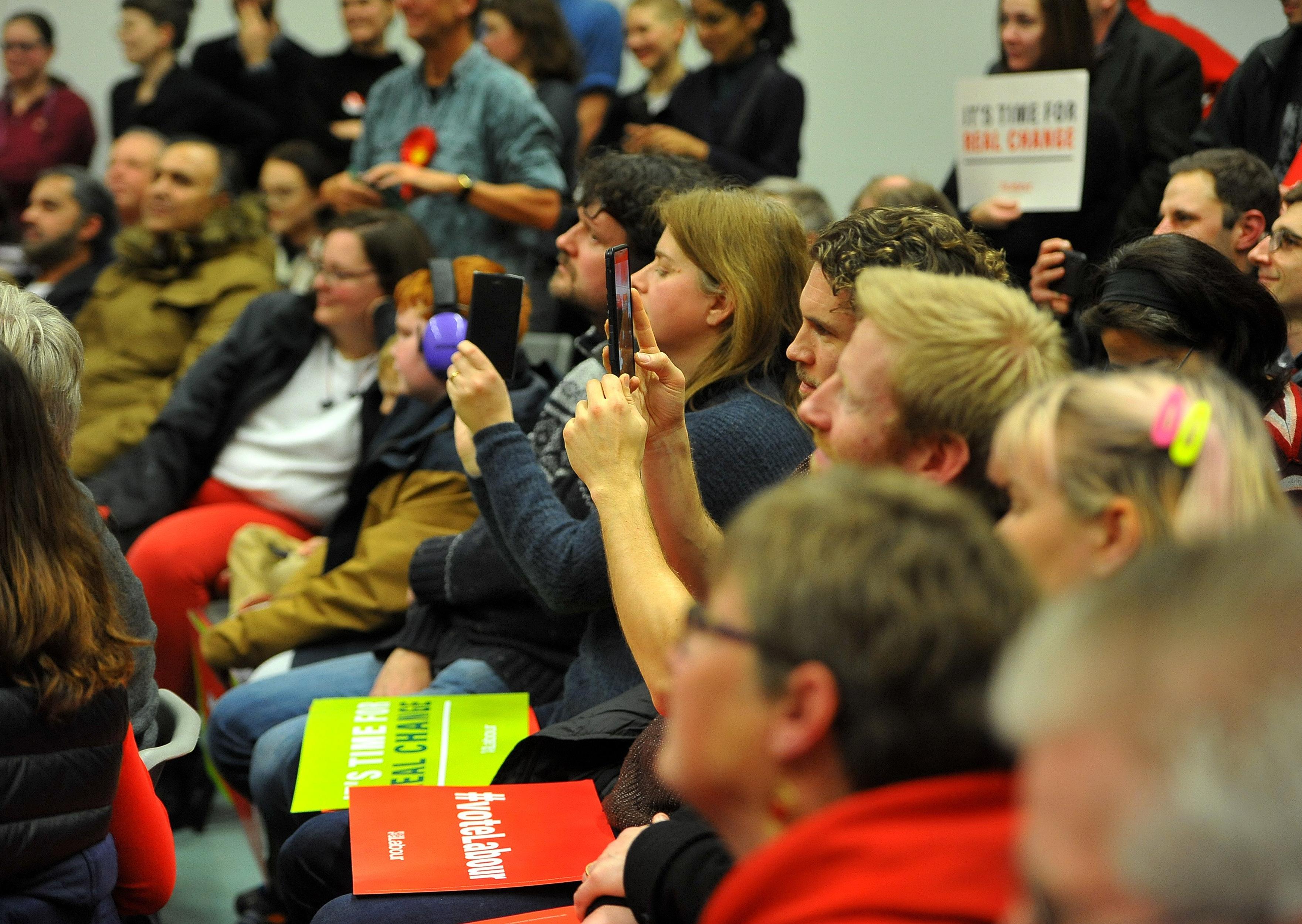 Hugh Grant visits a Crawley Labour Party supporters gathering. Pic Steve Robards SR07121901 SUS-190812-105739001