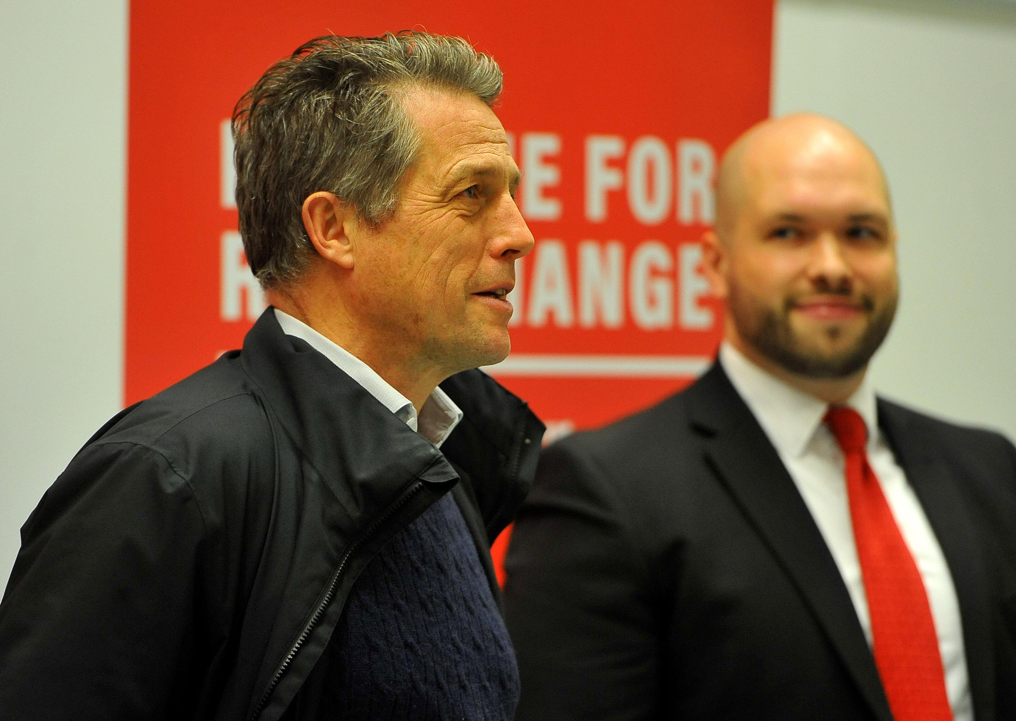 Hugh Grant visits a Crawley Labour Party supporters gathering. Pic Steve Robards SR07121901 SUS-190812-105801001