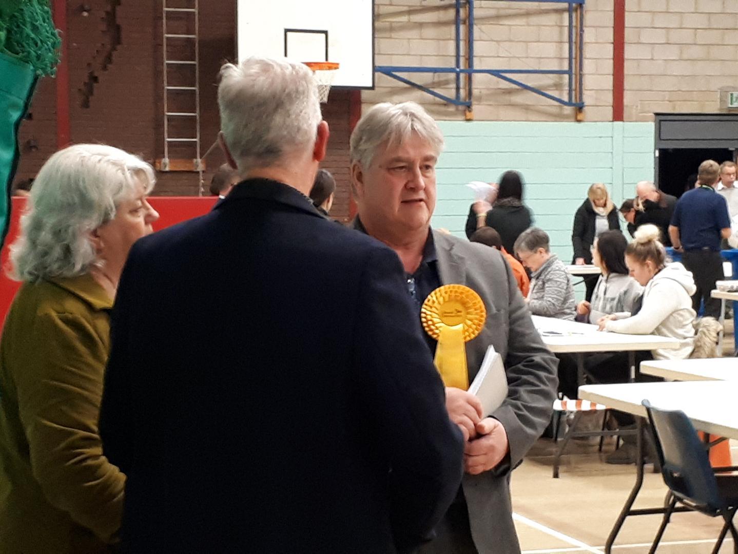 Liberal Democrat Chris Stanbra waits for the result