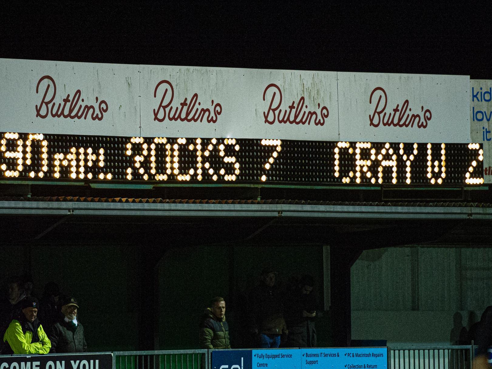 Bognor v Cray - the final tally / Pictures: Tommy McMillan