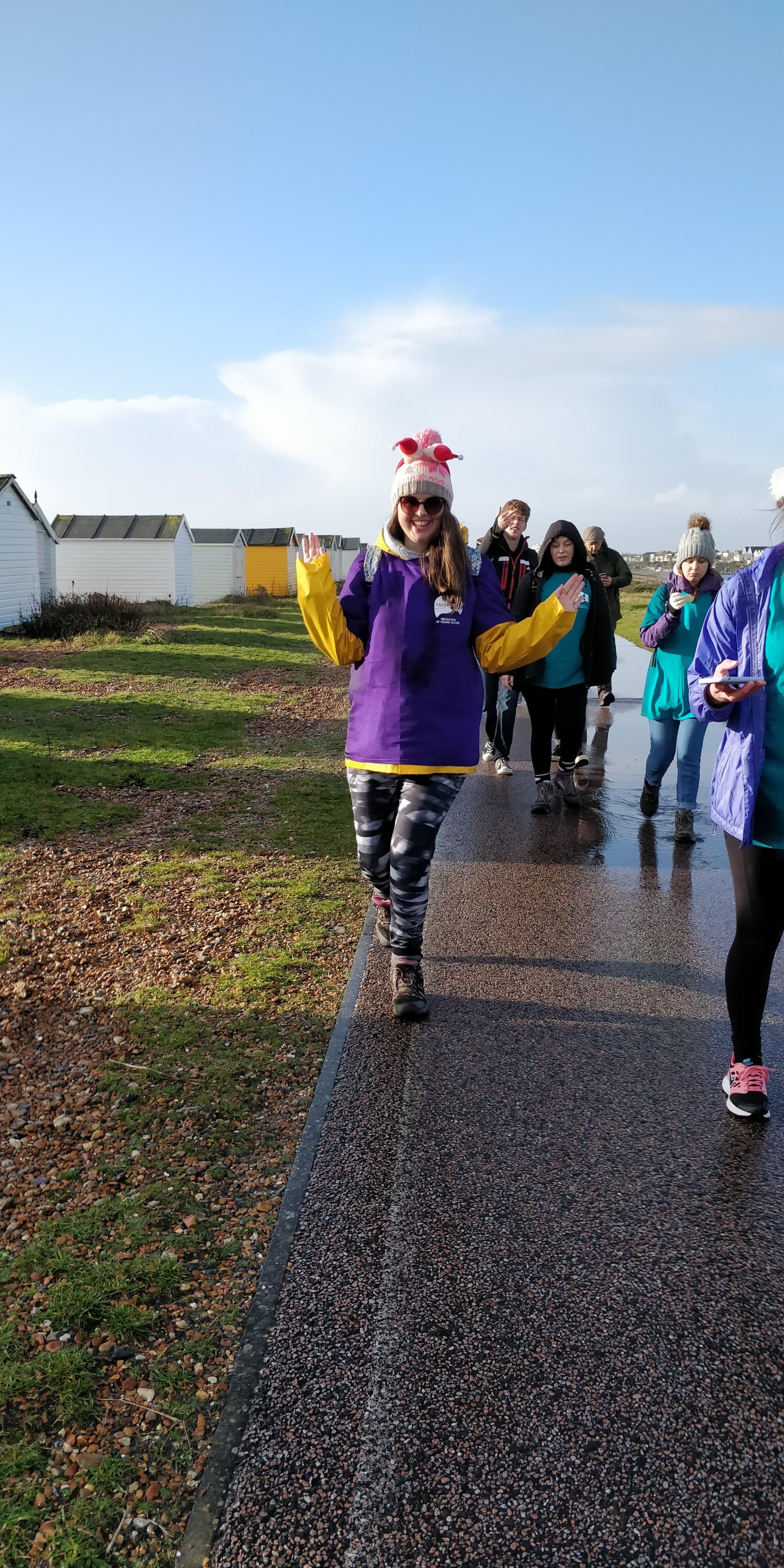 Ashleigh Brown from Ashington was joined by 30 people for a HopeWalk from Worthing Pier to Brighton Pier for suicide prevention charity PAPYRUS SUS-191217-124836001