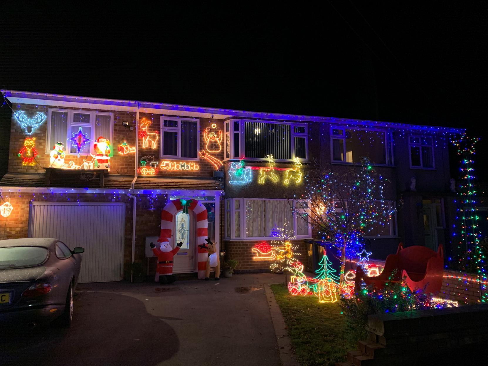 This photo was taken by Michelle Guppy of her house in Elms Drive, Rugby. She said: "Our son Jacob is autistic, PDA and has life threatening medical condition (cah) he does not enjoy Christmas day as the change, surprises and demands are to much but the lights are what makes his Christmas. Every year he saves his pocket money and adds to his already huge collection! This year he spent the whole of his six weeks holiday building a life size sleigh and would love to invite people big or small to come along and sit in it for Christmas photos with lights behind."