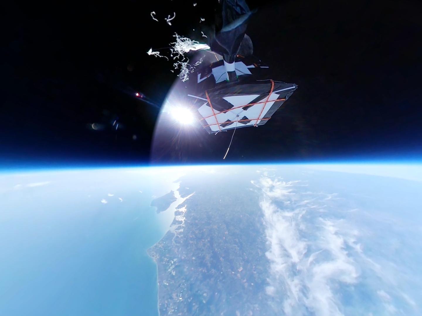 A camera sent into space by students from Worthing has captured some stunning photos of the earth from above. The moment the balloon burst. Twitter: @CHITS_Project