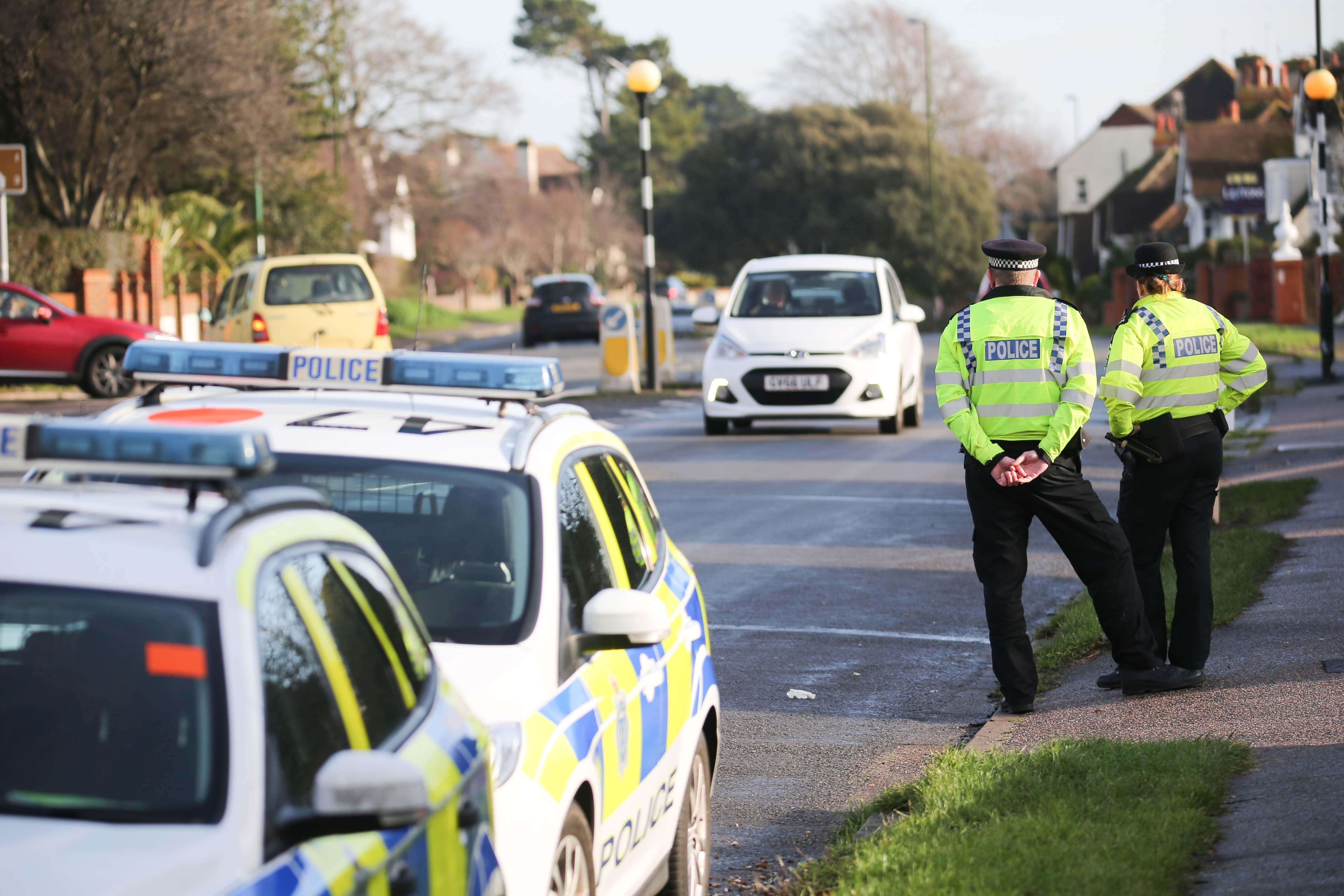 Officers checking drivers in Upper Shoreham Road, Shoreham