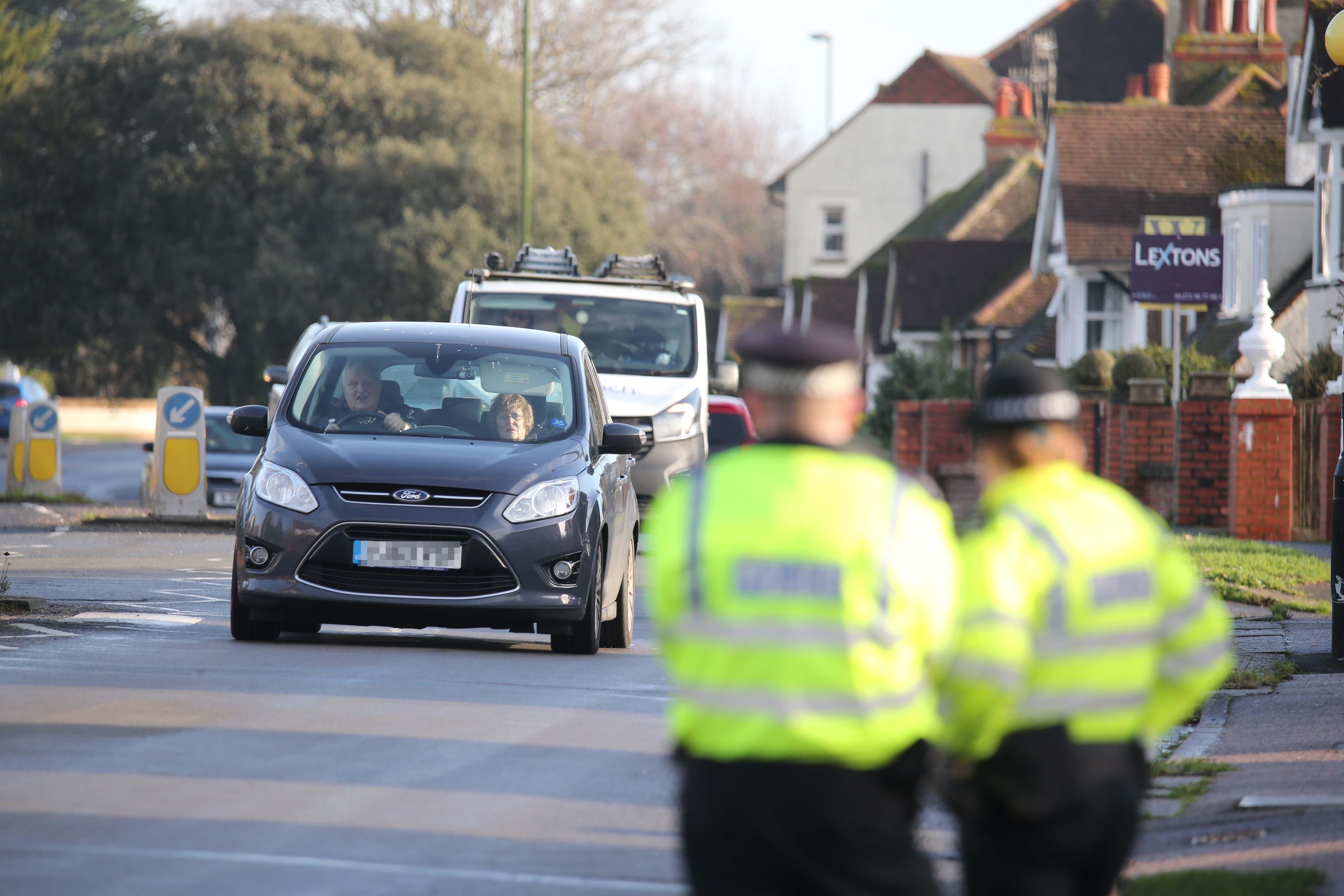 Officers checking drivers in Upper Shoreham Road, Shoreham
