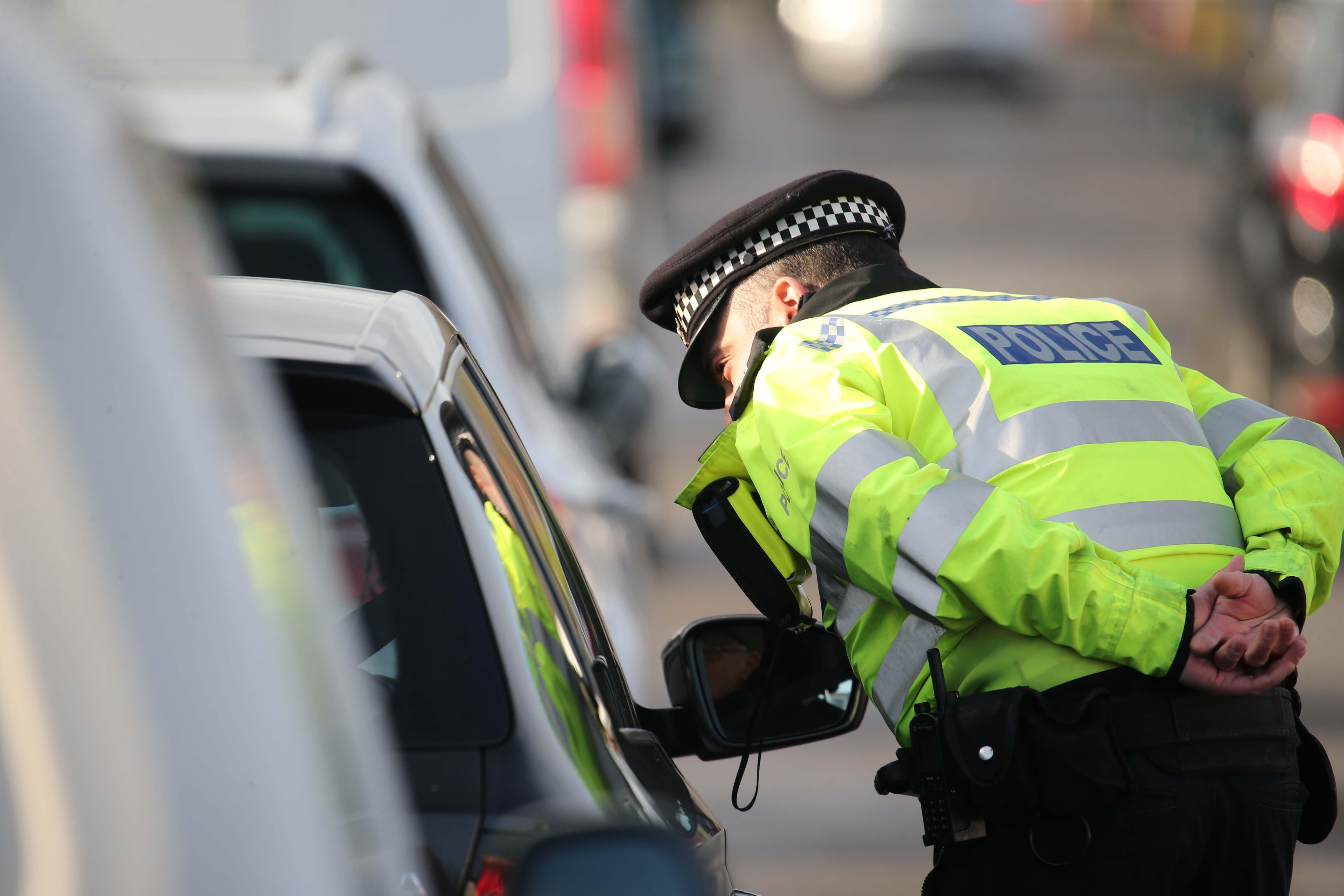 Officers checking drivers in Upper Shoreham Road, Shoreham