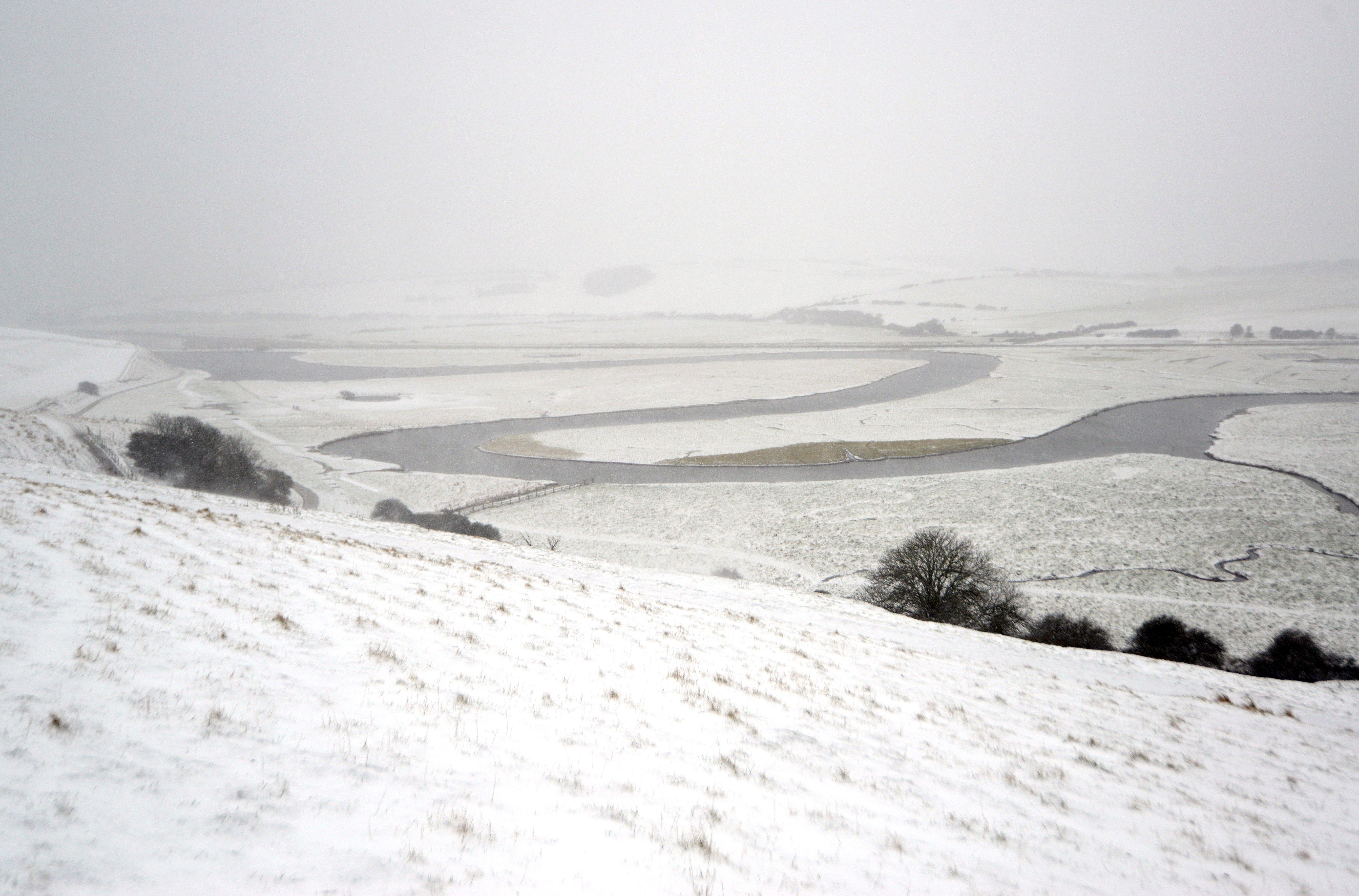 Cuckmere Haven was blanketed in snow in March 2013