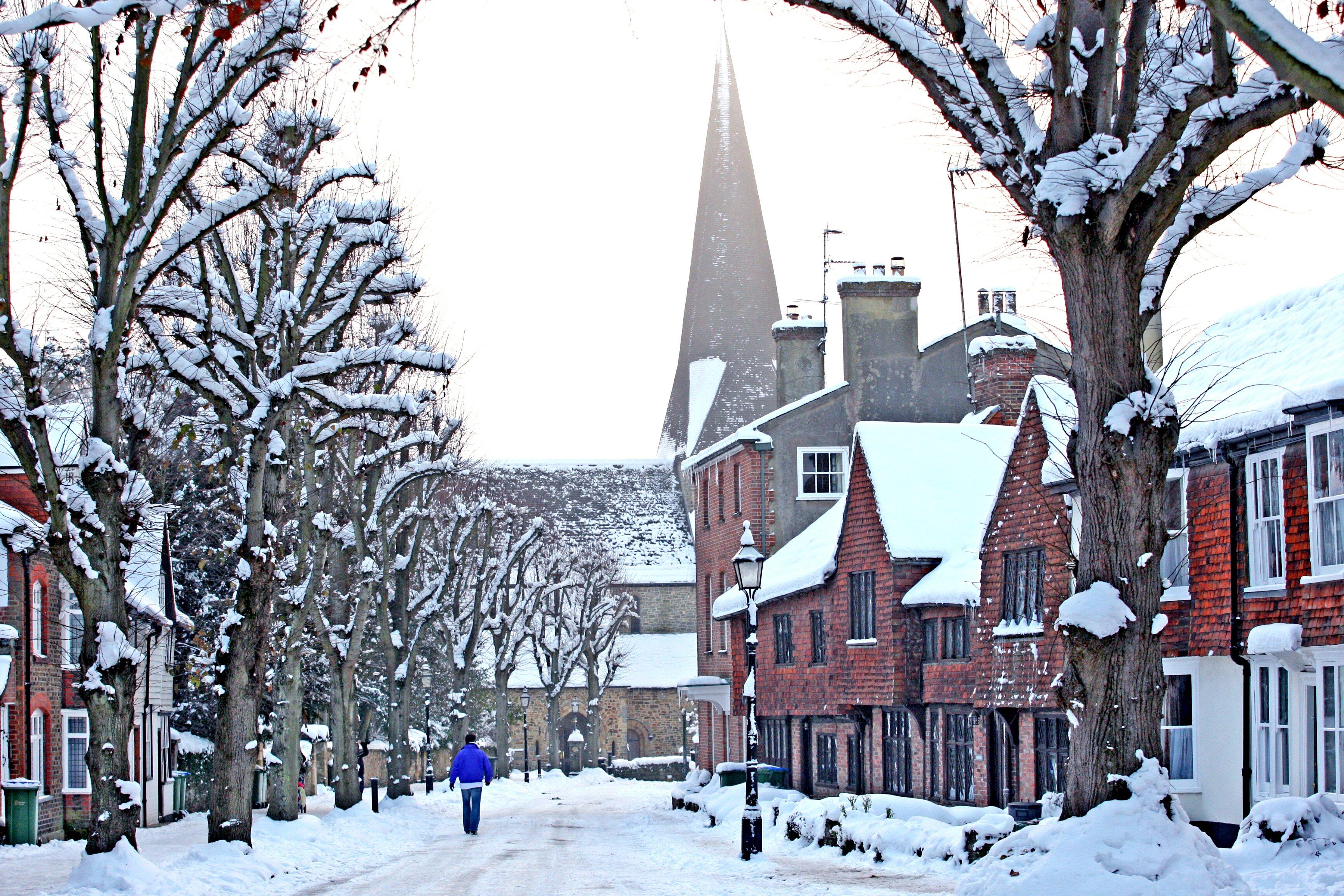 The Causeway in Horsham covered in snow in December 2010