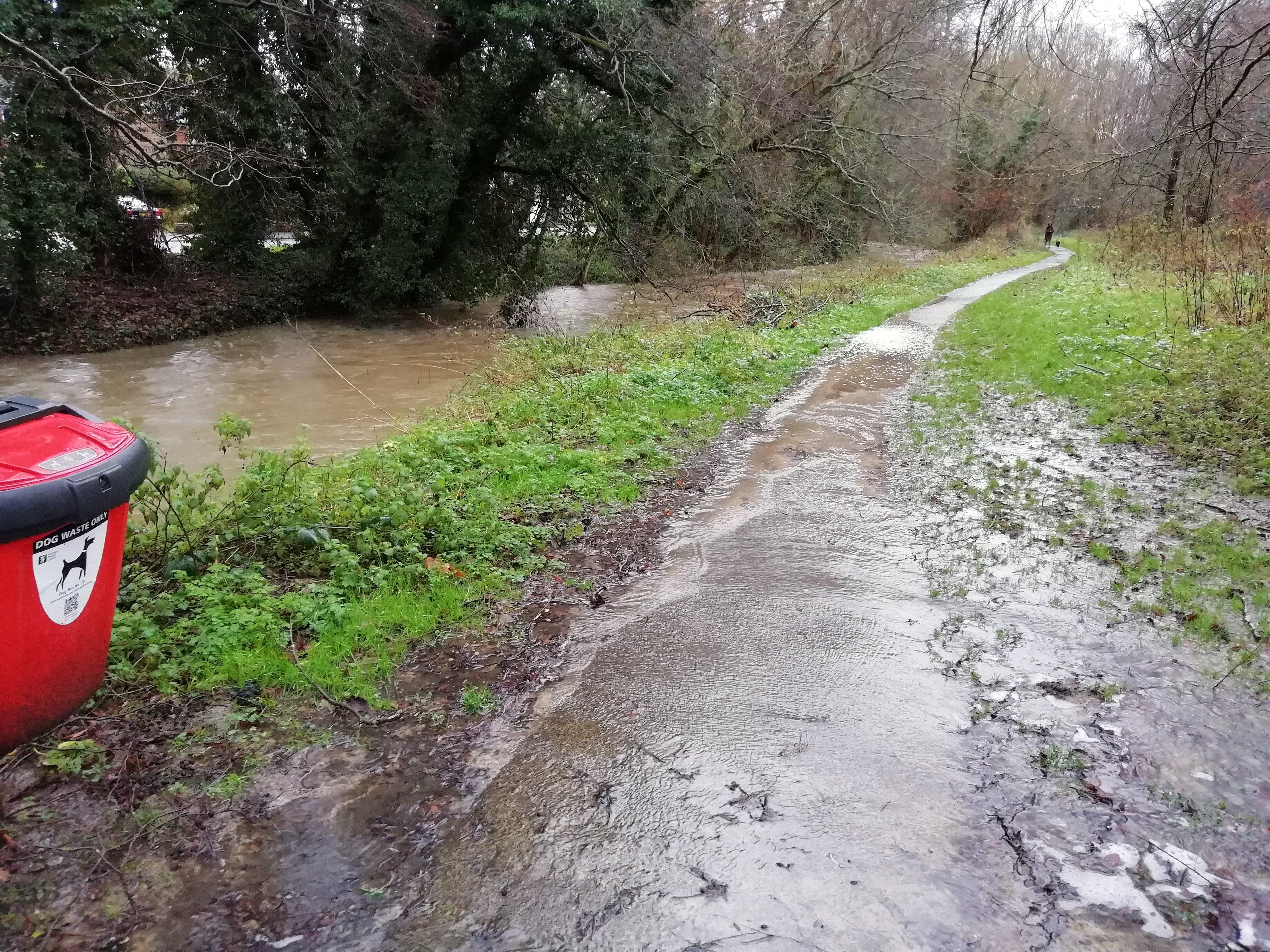 Several footpaths have been left like rivers as a result