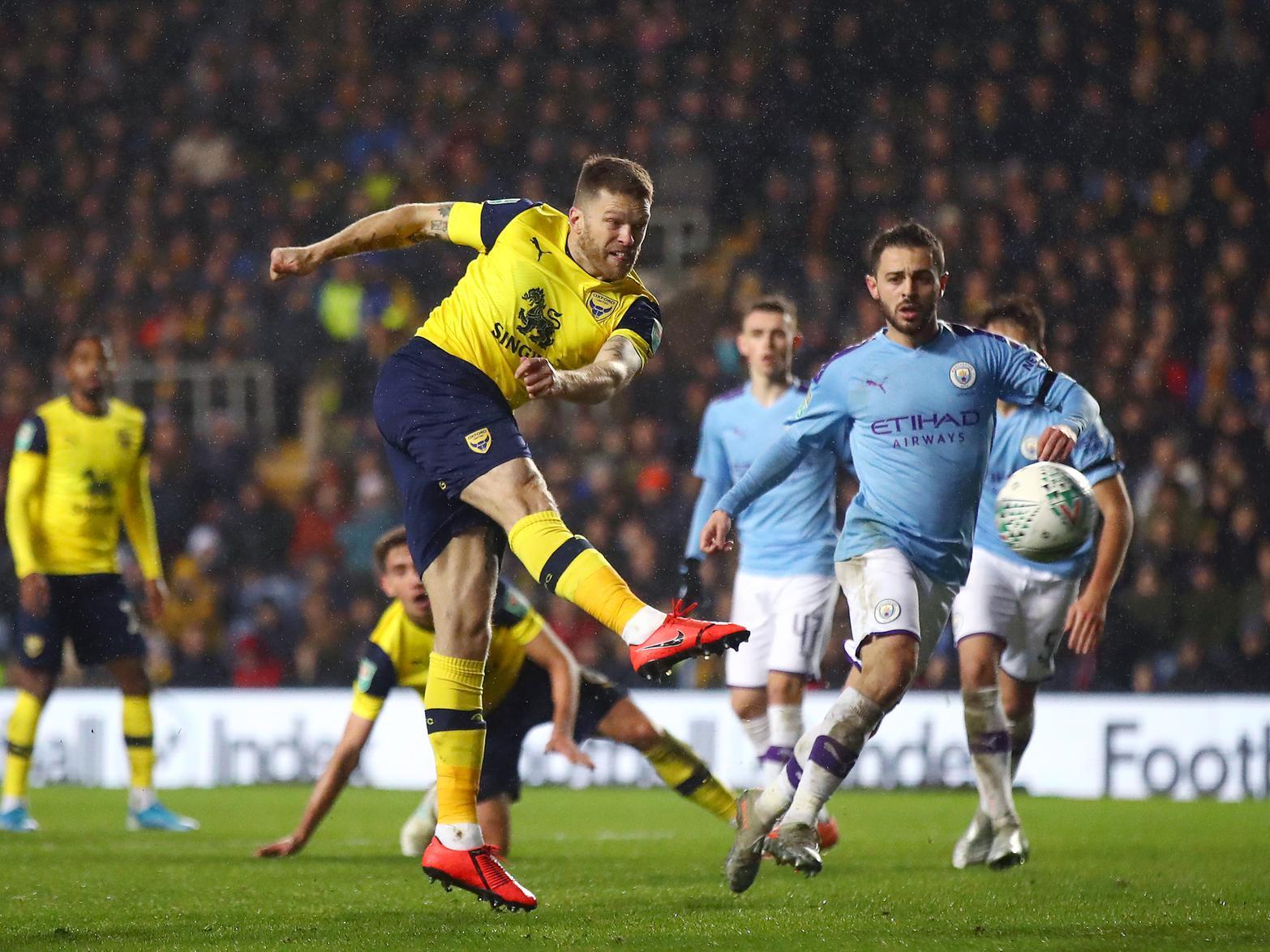 Netted a 23rd minute winner for Oxford United as they beat league leaders Wycombe Wanderers.