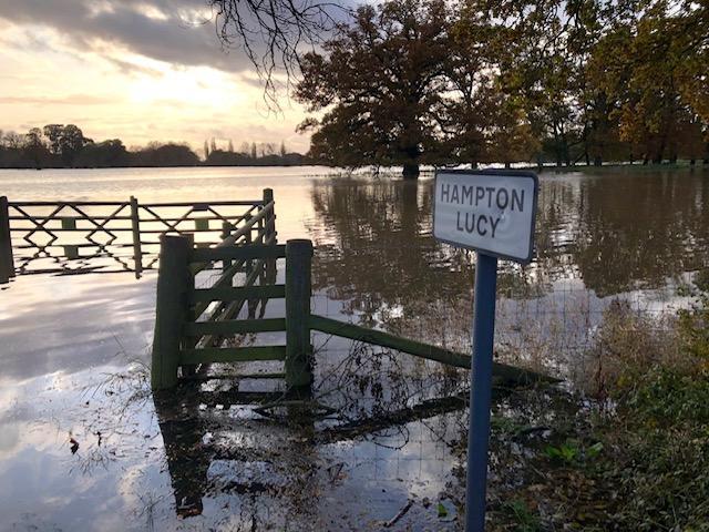 Heavy rainfall led to floods across the county in November, leaving many roads impassable and forcing schools to close.
This photo was taken by Michael Barnwell near Hampton Lucy.