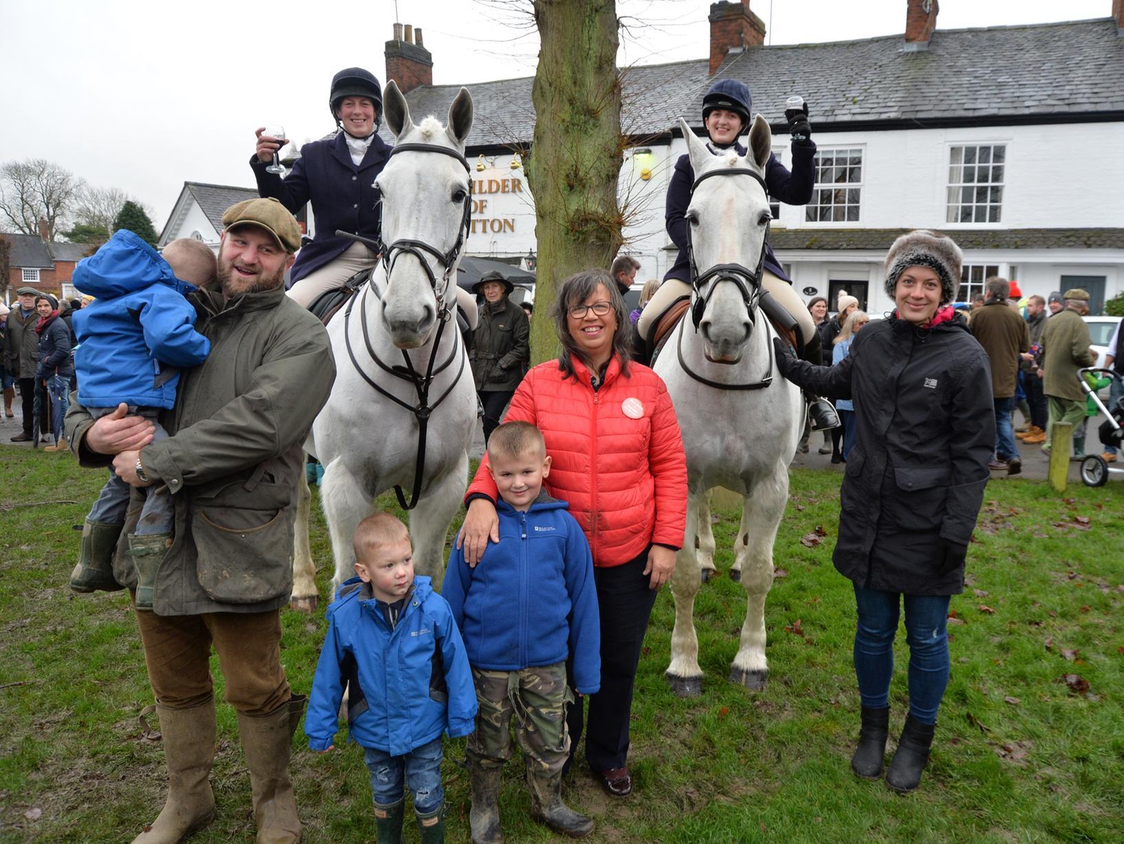 The Brewster family during the Boxing Day Hunt in Great Bowden.