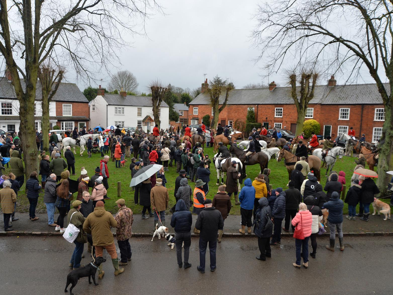 Busy scenes during the Fernie Hunt Boxing Day meet in Great Bowden.