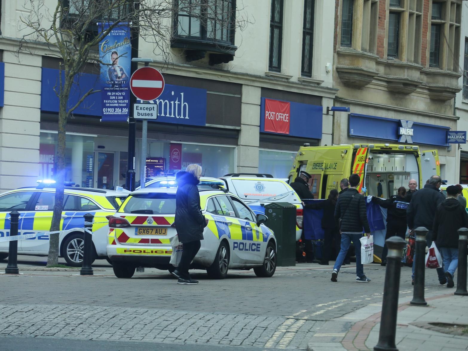 The scene of the incident in South Street, Worthing