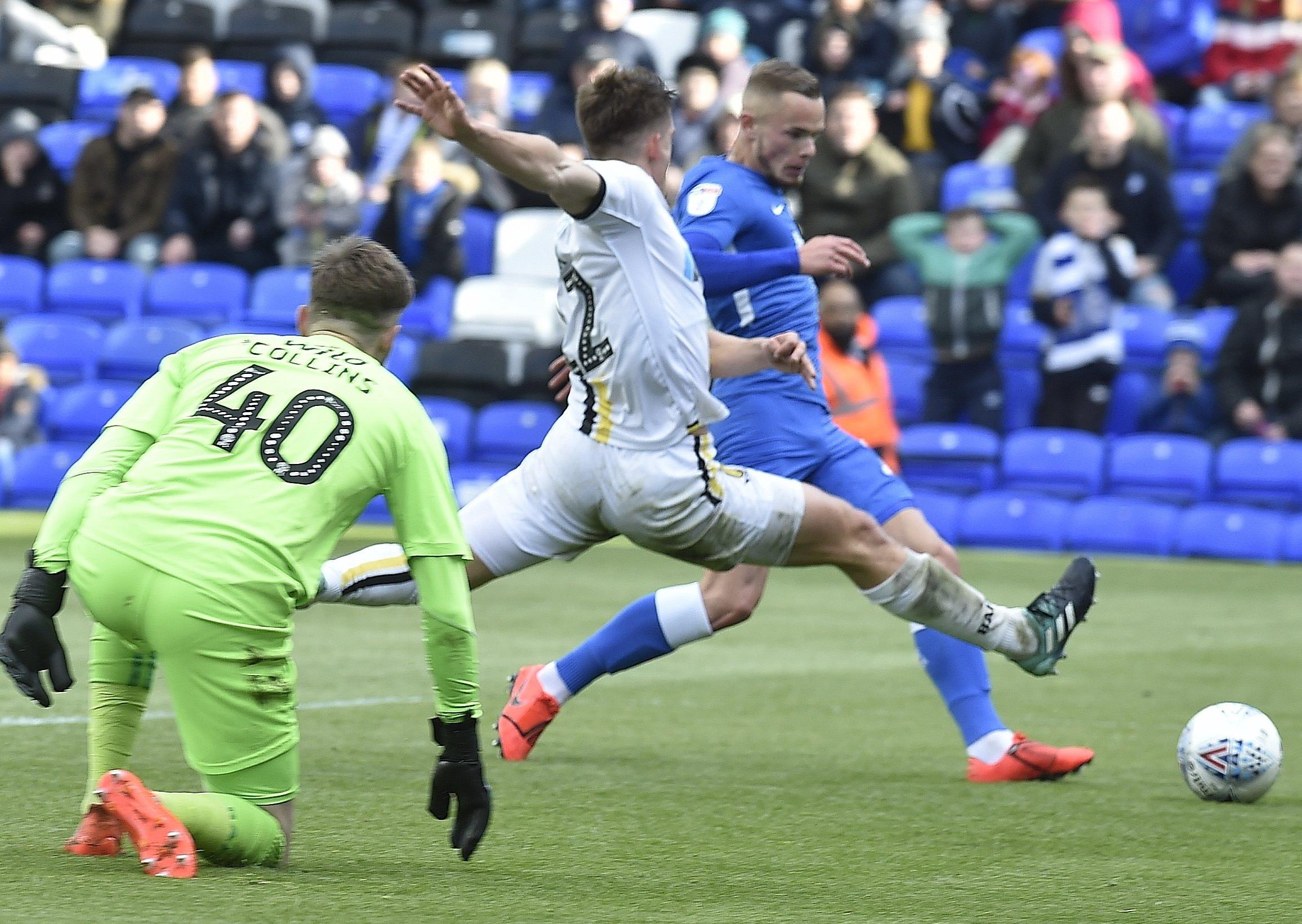 Posh played 55 games, winning 24, drawing 12, losing 19, scoring 84 goals and conceding 74. The final game of the 2018-19 season against Burton (right) was won, but Posh missed the play-offs by a point and a place.