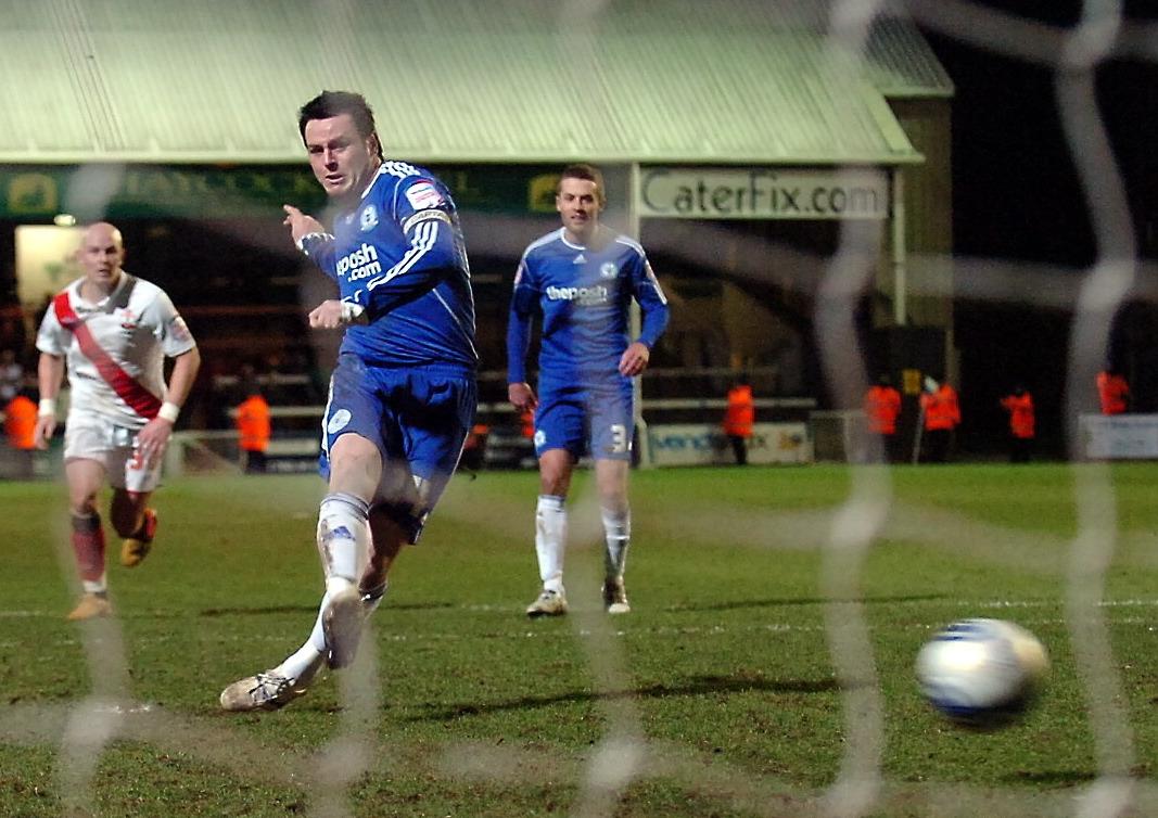 The best Posh match of the decade was a 4-4 home draw with League One promotion rivals Southamton in 2011. Posh were twice two goals behind, but Lee Tomlin claimed a point with a last-gasp penalty (right).
