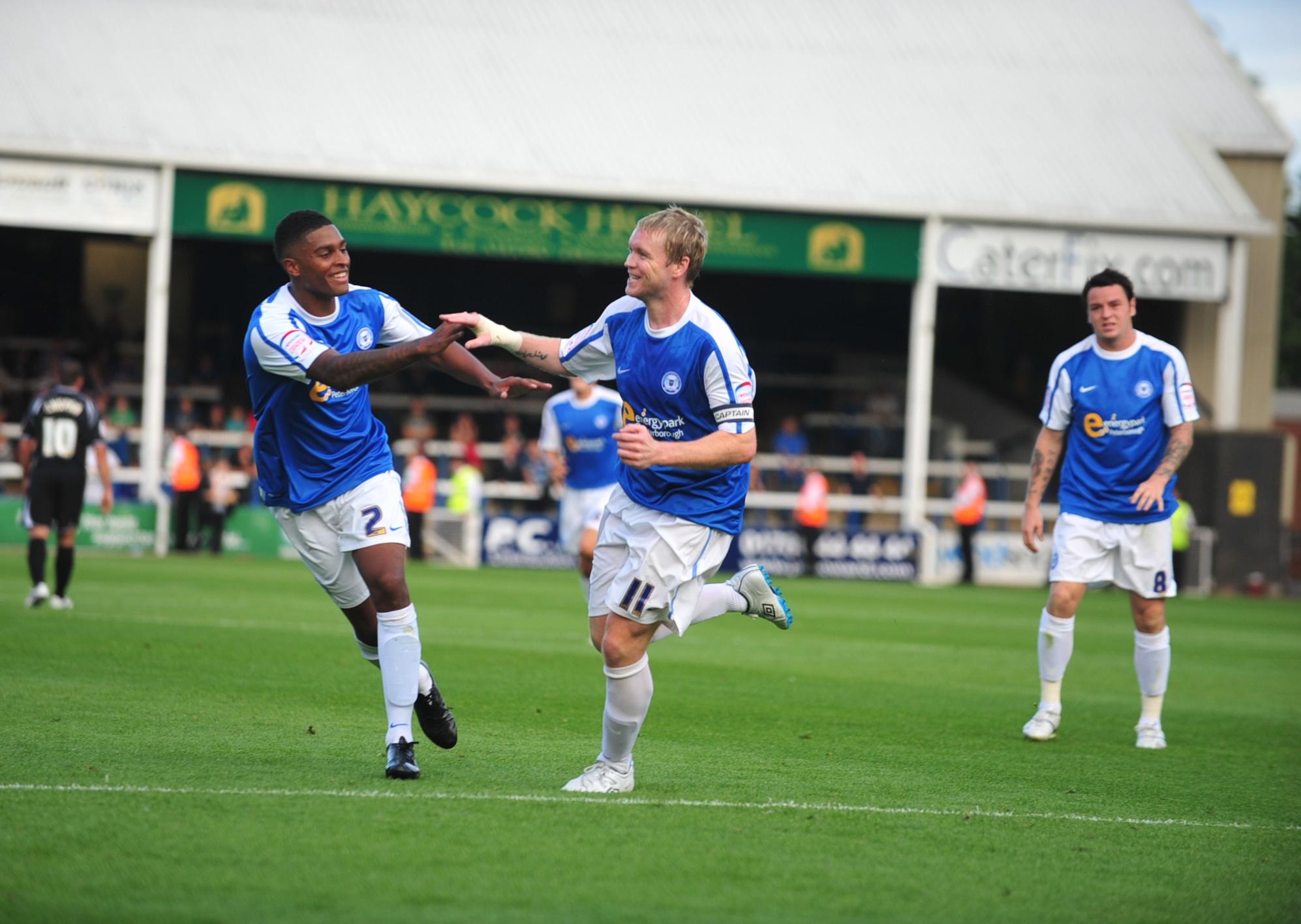 Posh won four matches by six-goal margins v Ipswich (7-1, 2011), Carlisle (6-0, 2011), Reading (6-0, EFL Cup, 2013) and Rochdale (6-0, 2019). Grant McCann is pictured after scoring against Ipswich.