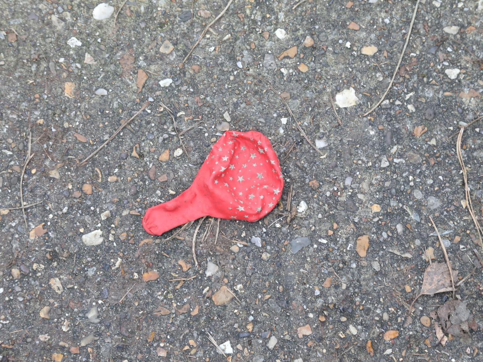 One of many balloons discarded at the rave. Pictures by Alison Bagley.