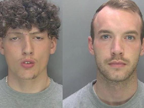 Leon Stowe, 18, and Reece Adams, 23, who threatened to harm a family and their three month-old baby, and urinated through their letter box, were jailed for a combined 12 years.