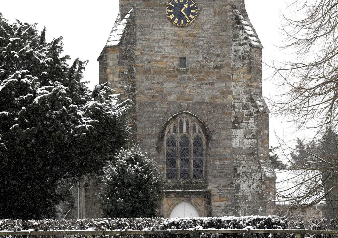 A snowy church in Lewes