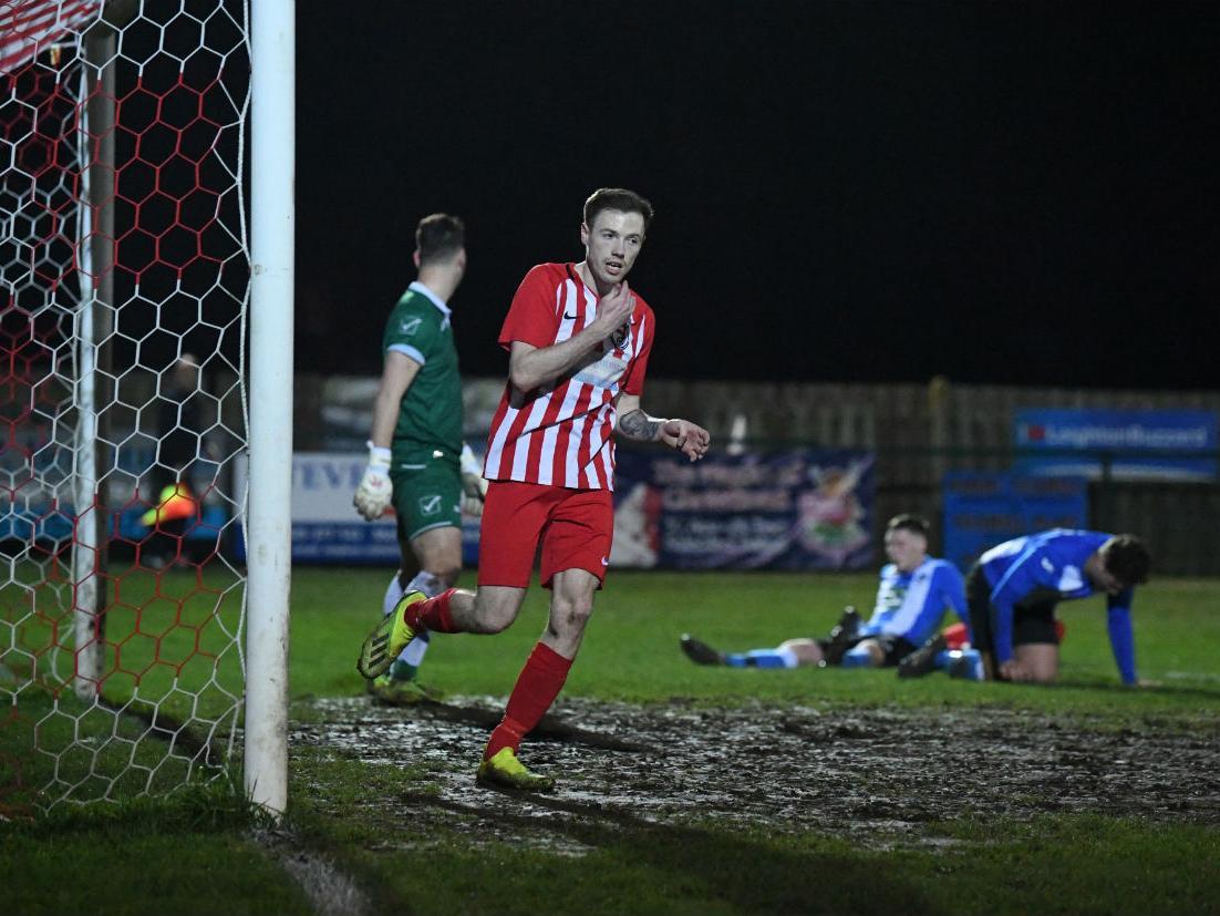 Webb celebrates putting Town ahead in the cup tie