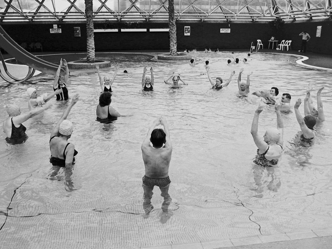 OAPs doing water aerobics on December 8th 1983