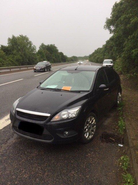 Between 18/6/19 and 24/6/19 abandoned a vehicle in a layby on the A47, Castor