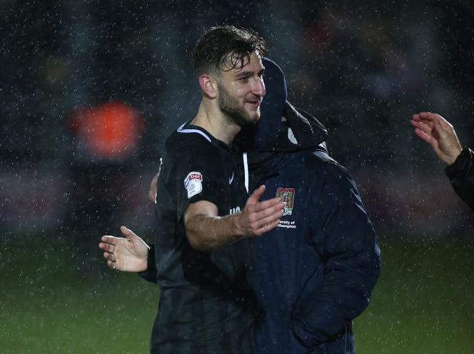 Charlie Goode savours the Cobblers' victory