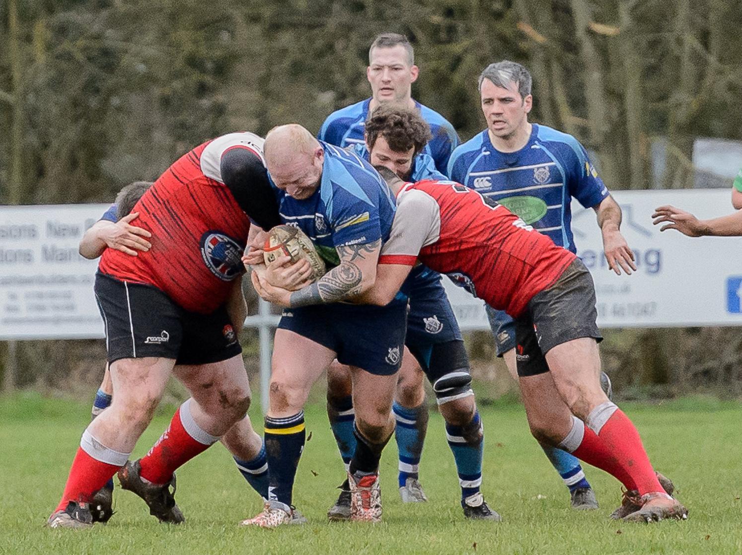 Keith Lister with the ball for Rugby St Andrews