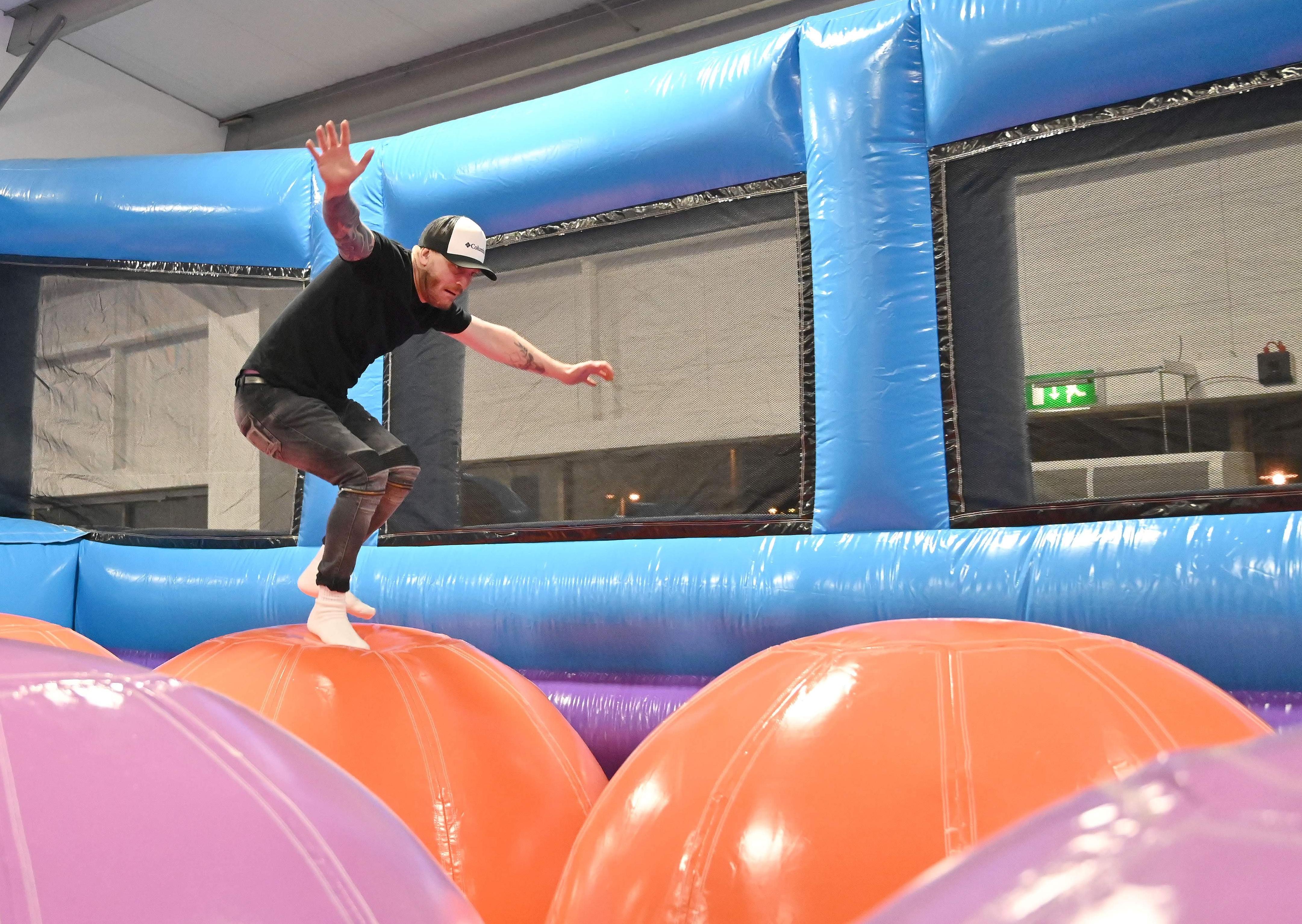 The launch of Inflata Nation with VIP guests Charley Webb  and Matthew Wolfenden .
Photo: Dave Nelson/Inflata Nation