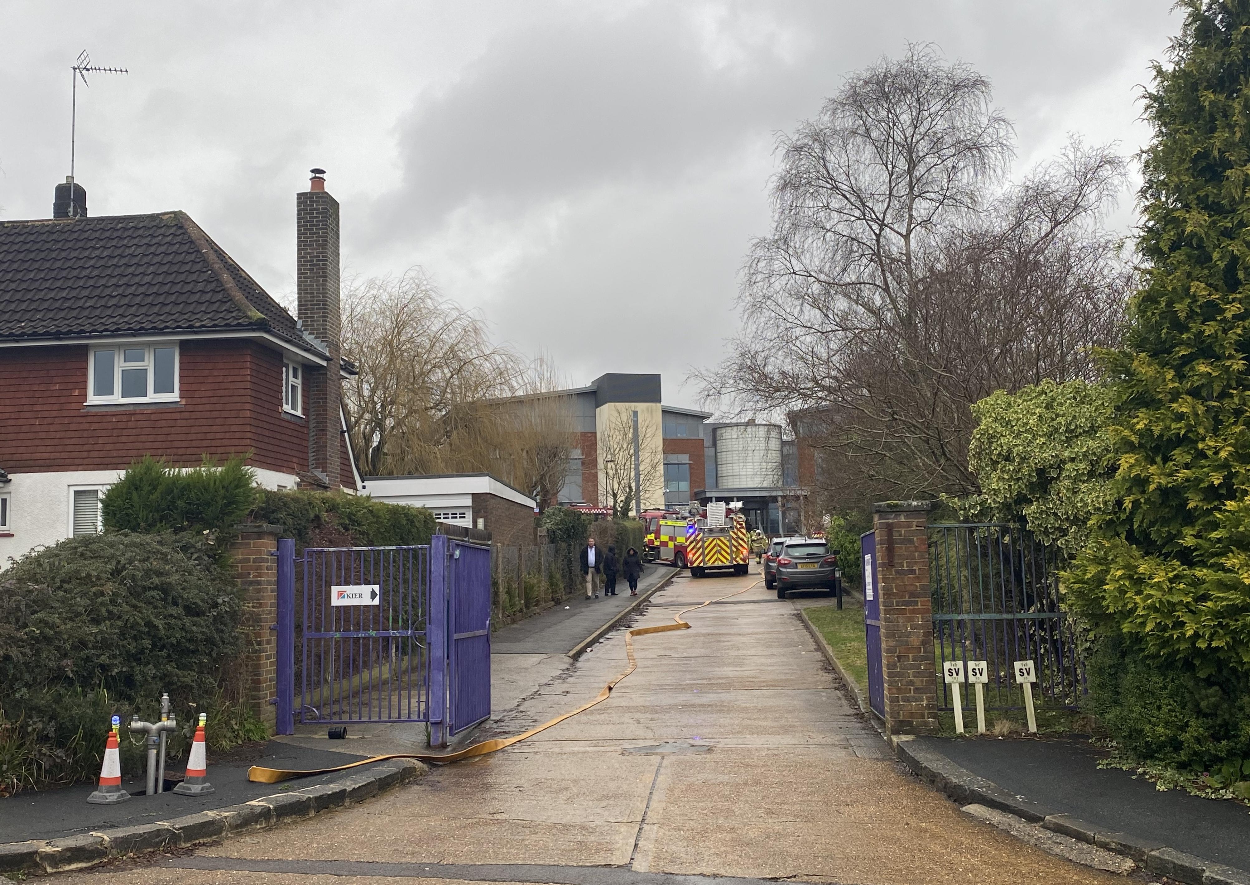 Fire crews at the Haywards Heath College site in Harlands Road