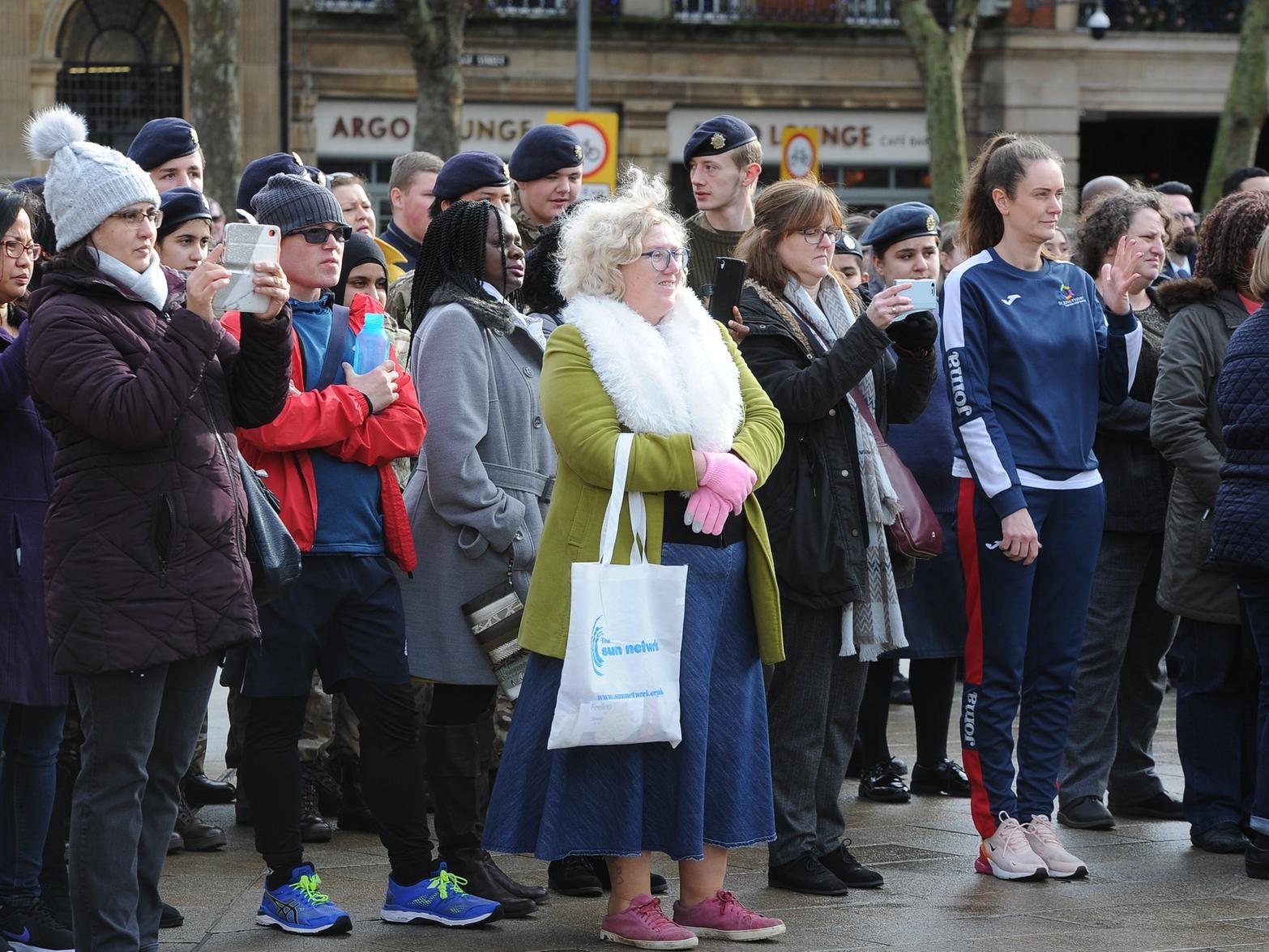 Crowds gathered to watch the drama
