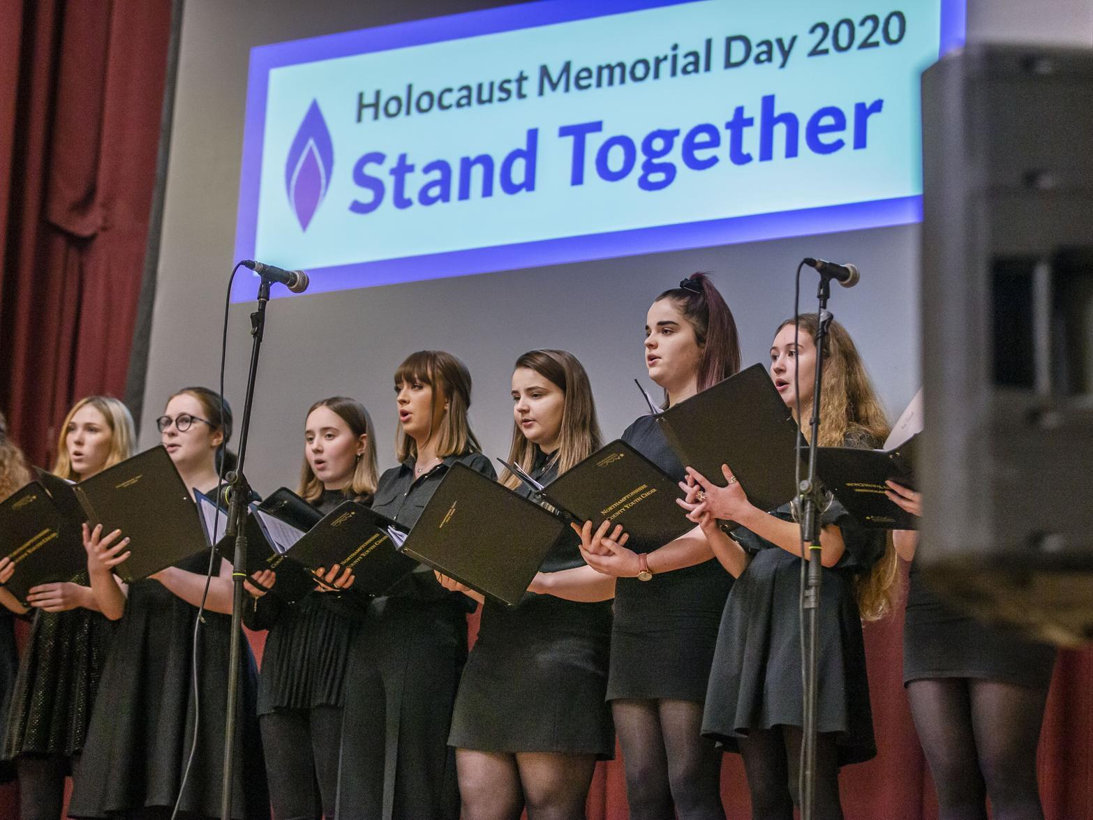 The Northamptonshire Music and Performing Arts Trust's Community Choir sing at the Holocaust Memorial Day service