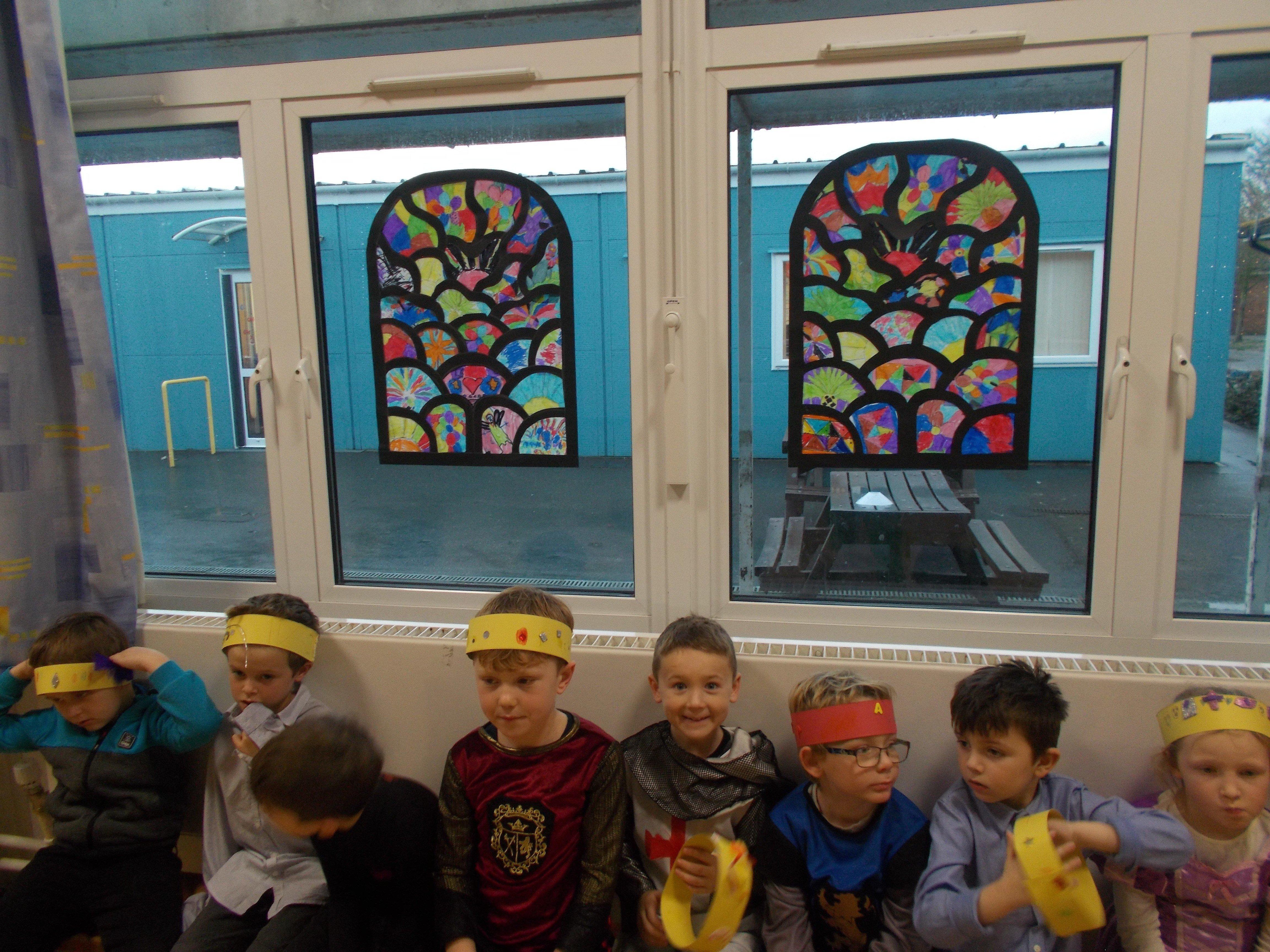 The stained glass at Upper Beeding Primary School SUS-200129-145308001