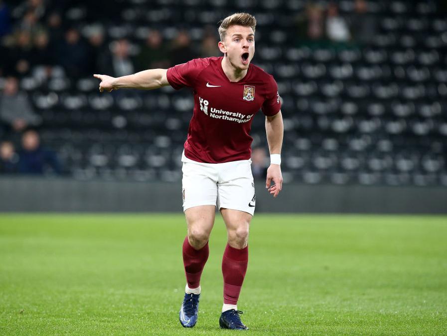 Cobblers' biggest threat on the night, forcing home 'keeper Roos into his only two saves and having a third effort blocked on the line. Another well-taken penalty took him to double figures for the season... 8 CHRON STAR MAN