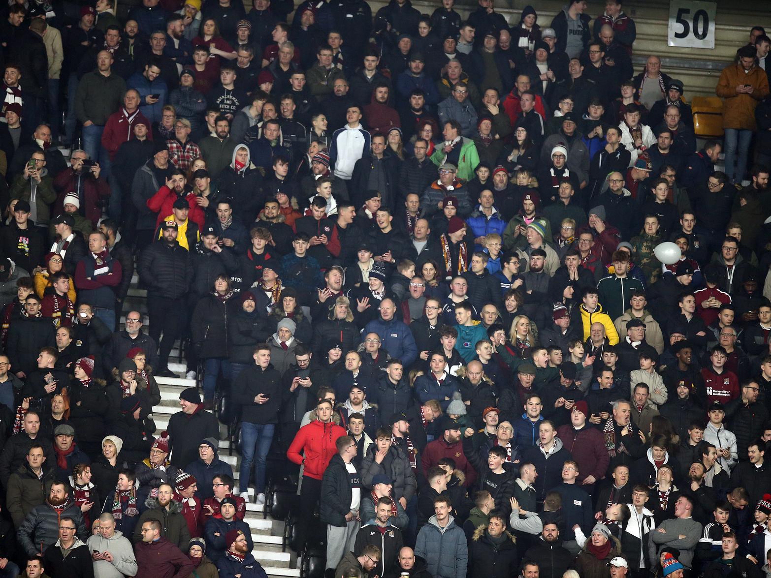 Cobblers fans made up almost one third of the 15,000 attendance at Pride Park