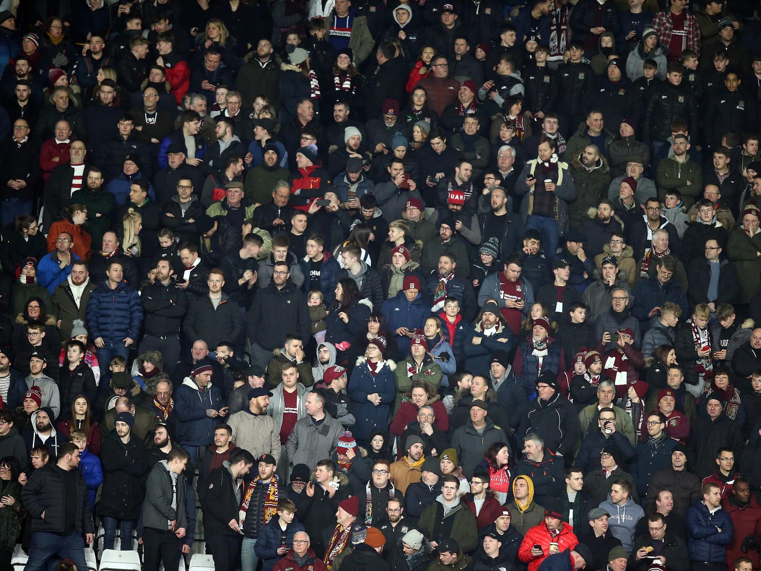 A total of 4,442 Cobblers fans made the trip to Derby