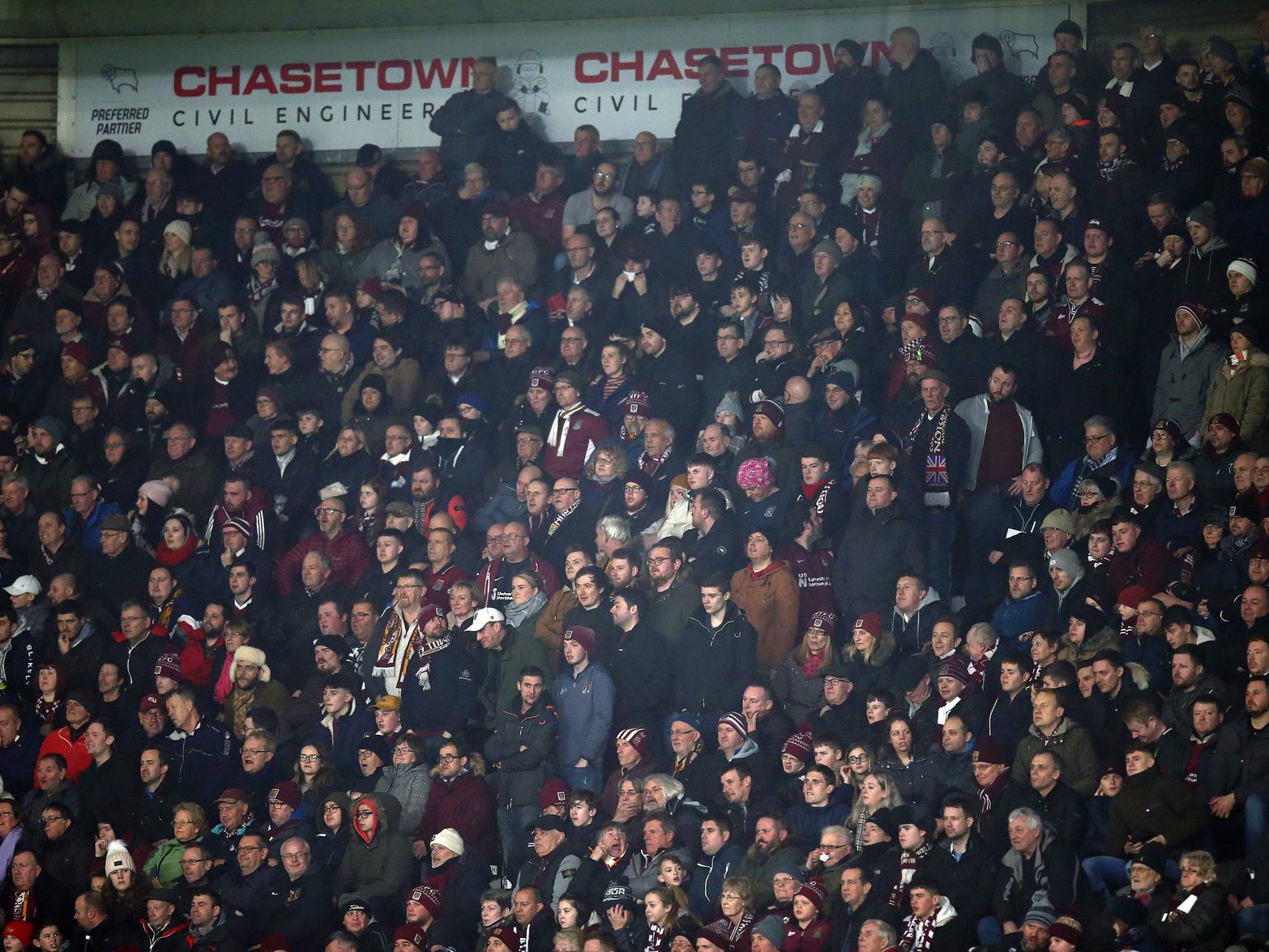 The majority of the 4,442 Cobblers supporters stayed to the end to cheer their team off
