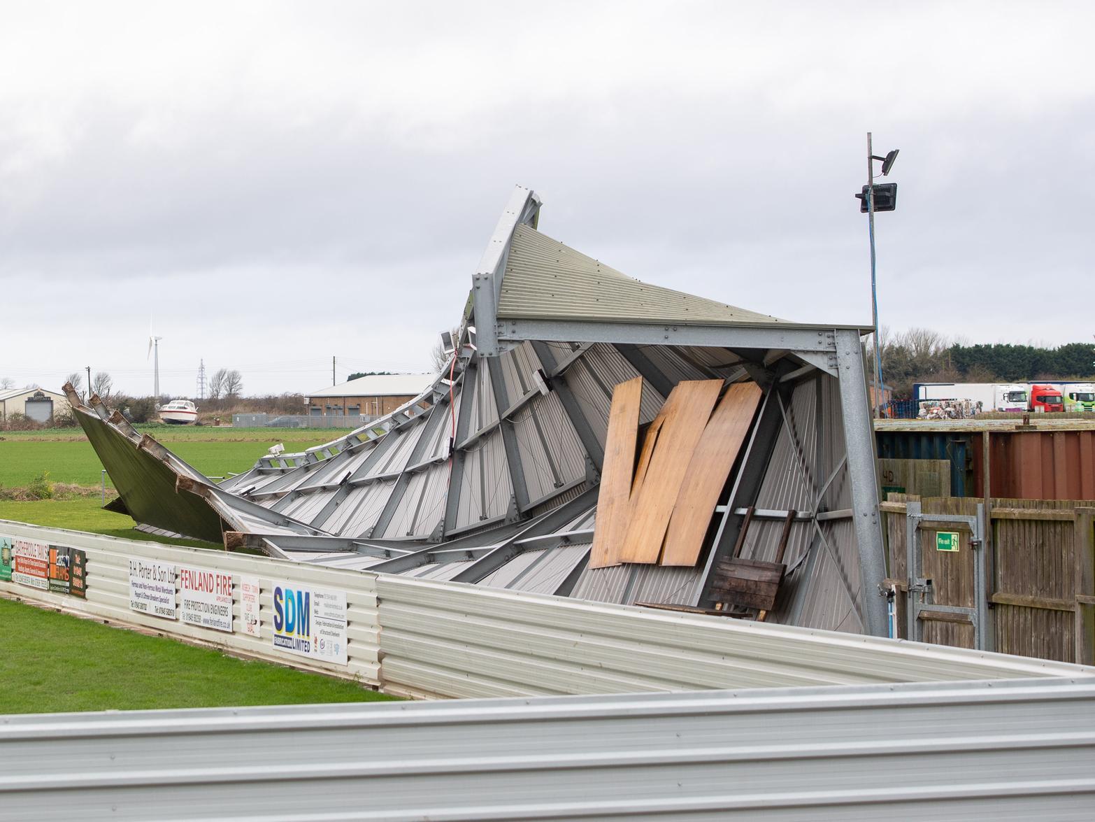 One of the stands collapsed. Photo: Joe Giddens/PA Wire