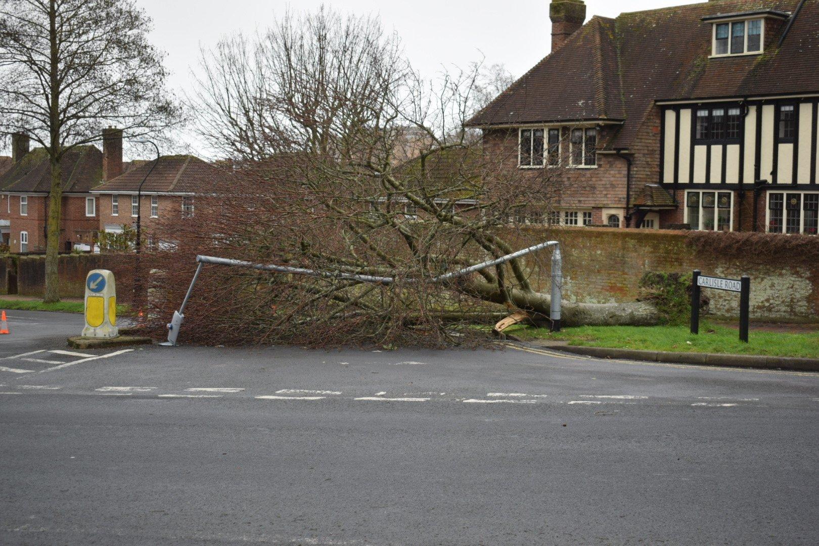 The scenes in Carlisle Road caused by Storm Ciara - Photo by Dan Jessup SUS-200902-123857001