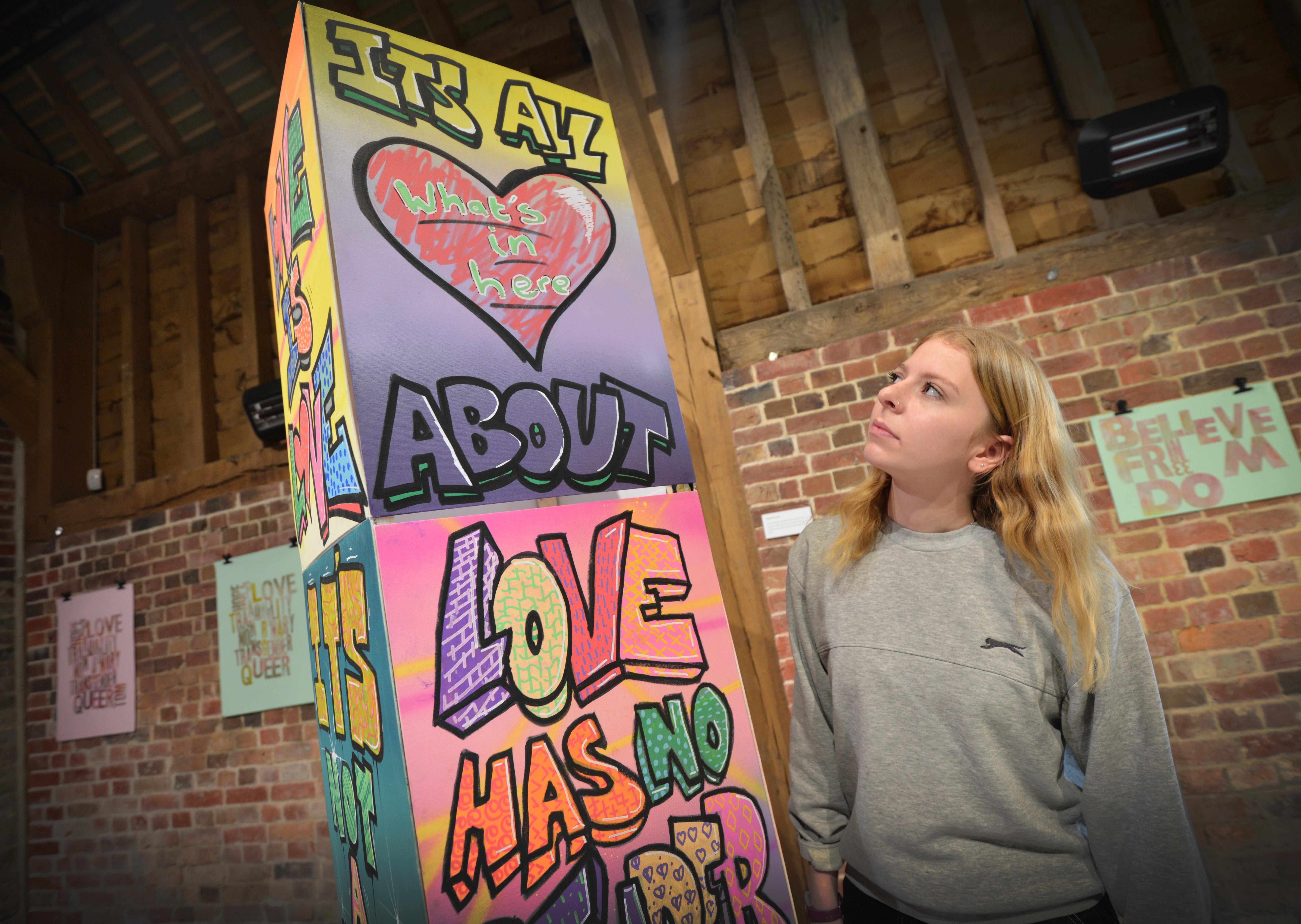 Maisie Rose at the LGBT+ EQUALS ME exhibtion at Charleston, Firle.

 Photograph: Justin Lycett/ SUS-200802-120955001